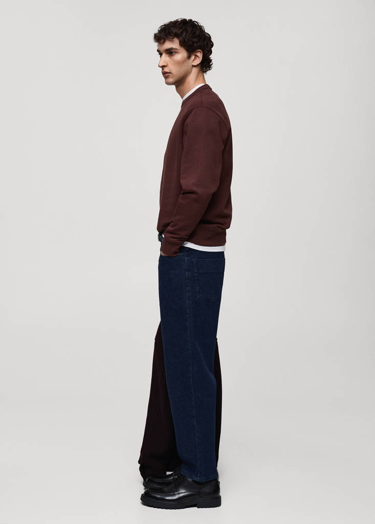 Regular-fit cotton sweatshirt — Burgundy