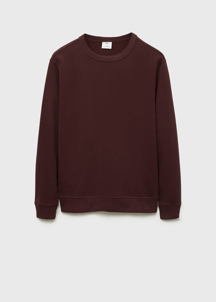 Regular-fit cotton sweatshirt — Burgundy