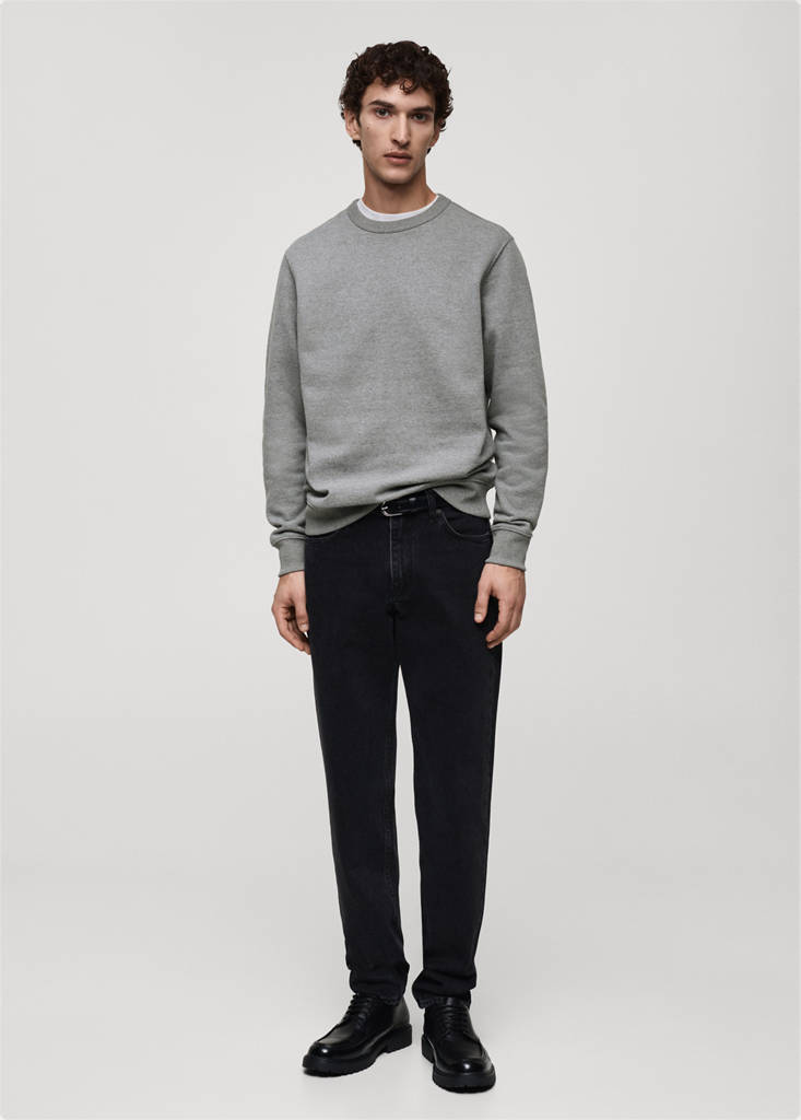 Regular-fit cotton sweatshirt — Medium Heather Grey