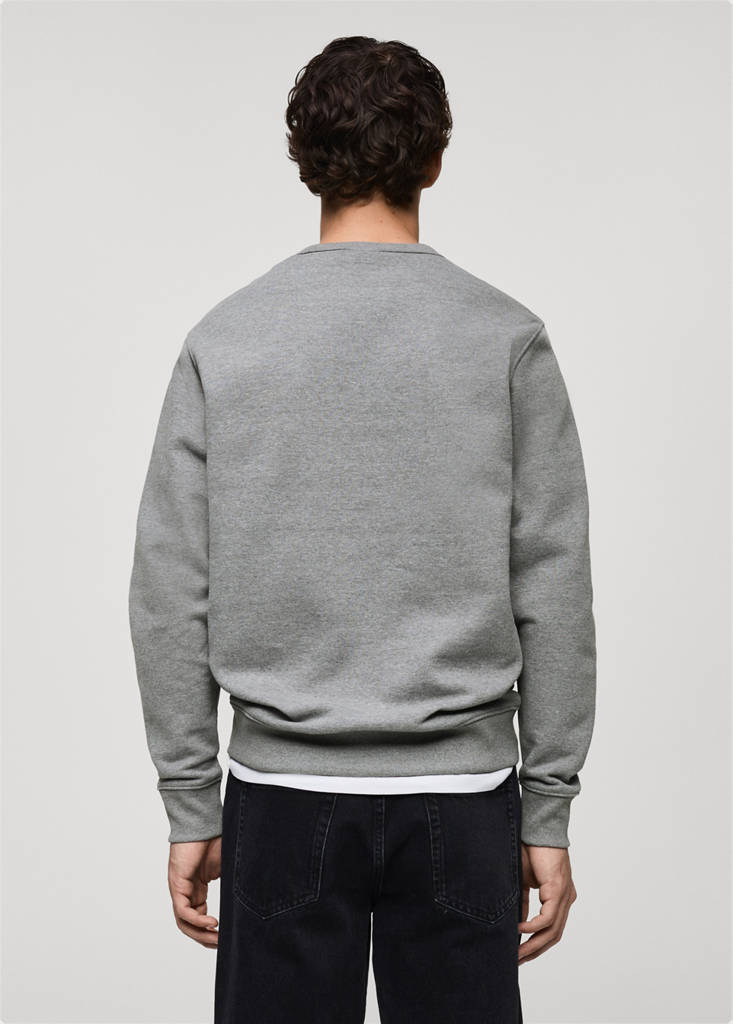 Regular-fit cotton sweatshirt — Medium Heather Grey