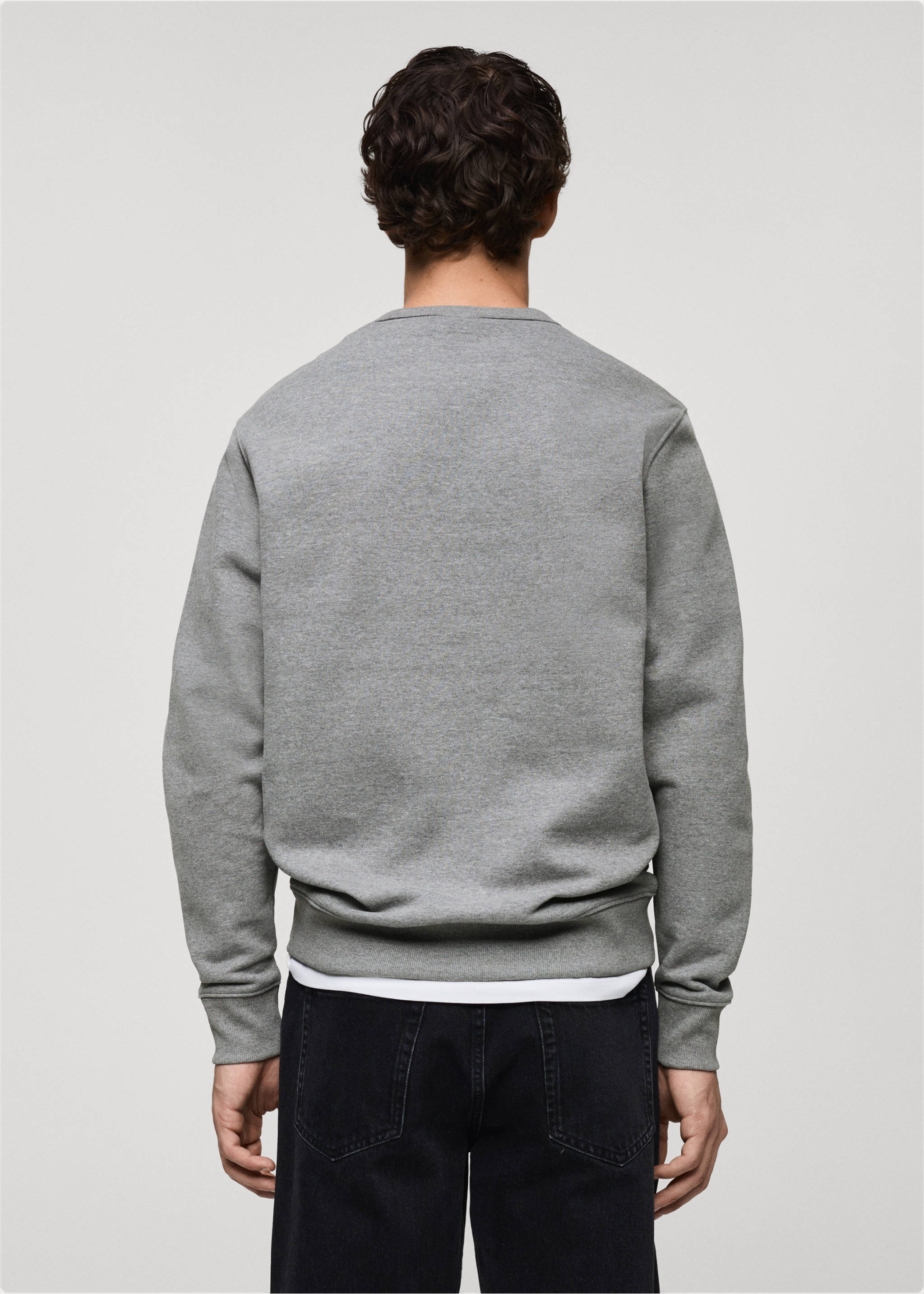 Regular-fit cotton sweatshirt - Reverse of the article, Medium Heather Grey. Ref: 87010620-00.