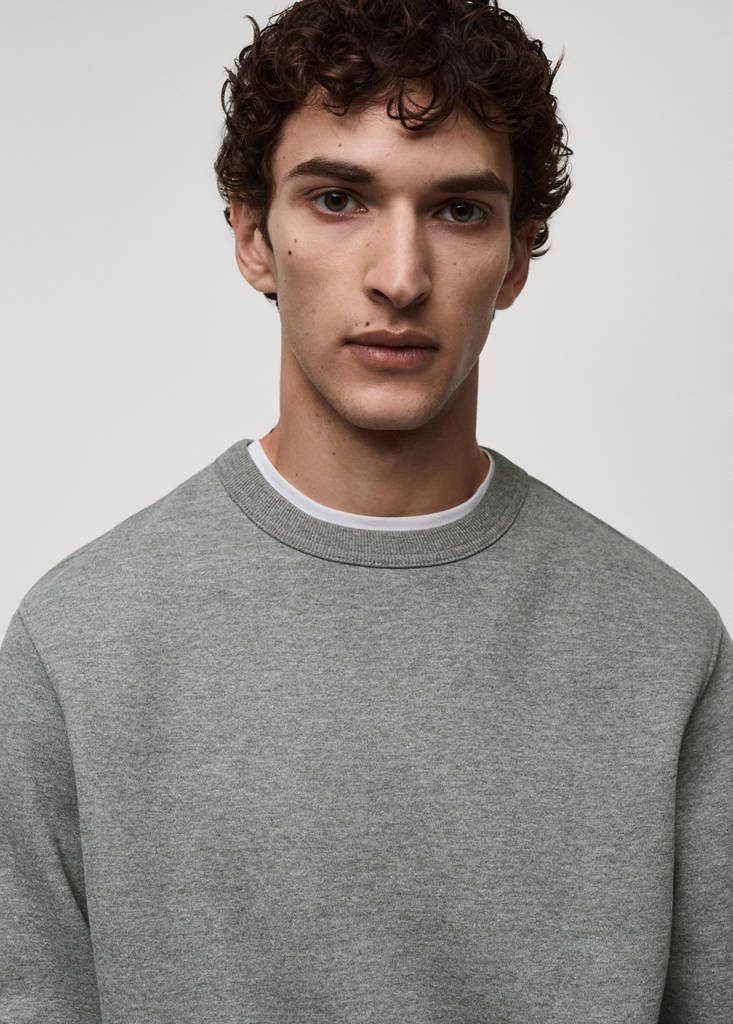 Regular-fit cotton sweatshirt — Medium Heather Grey