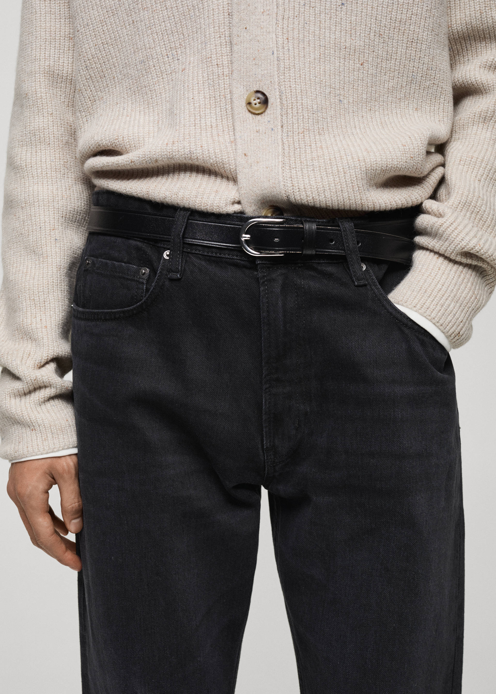 Moby straight-fit black jeans - Details of the article 1