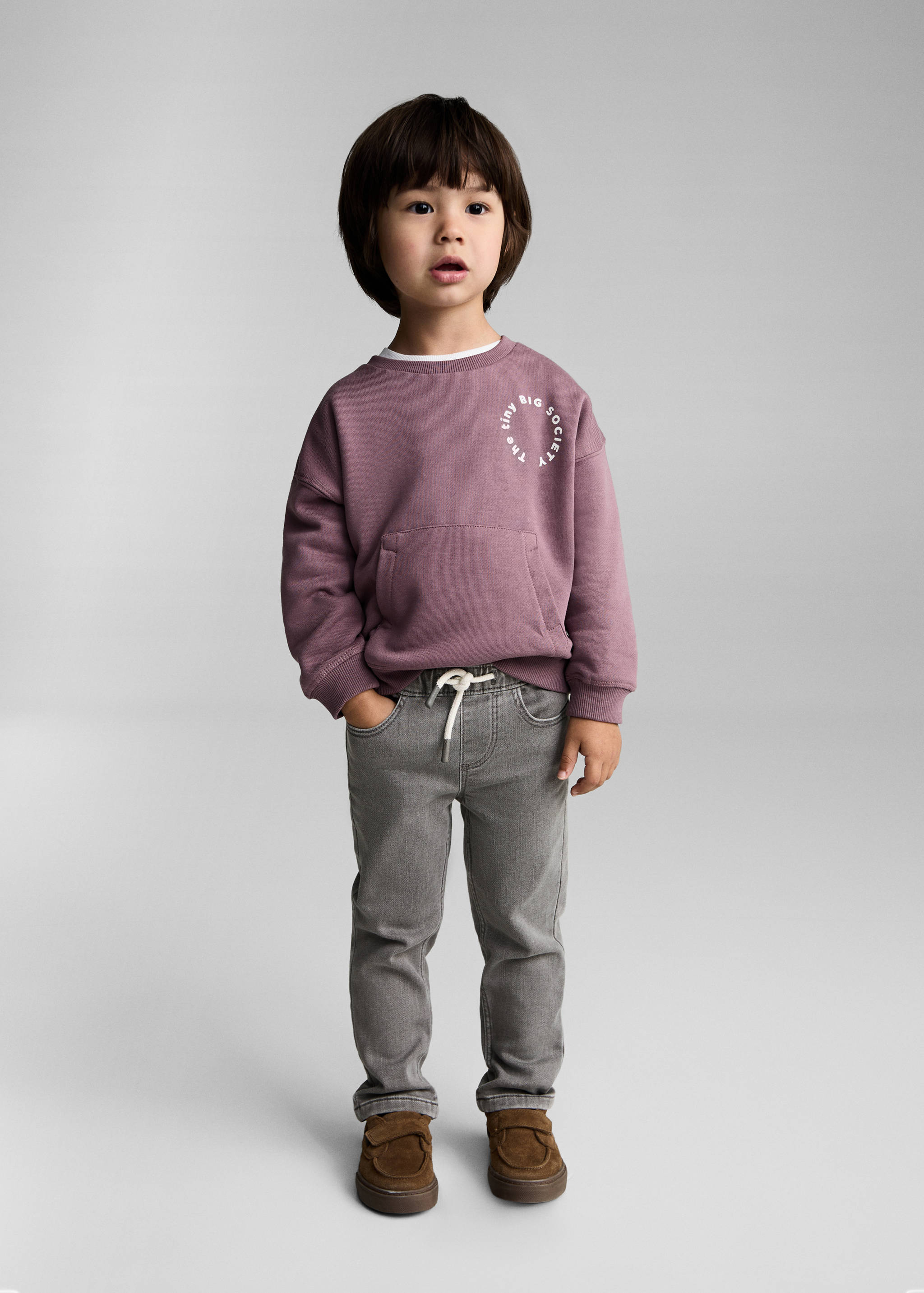 Lace drawstring waist jeans - General plane