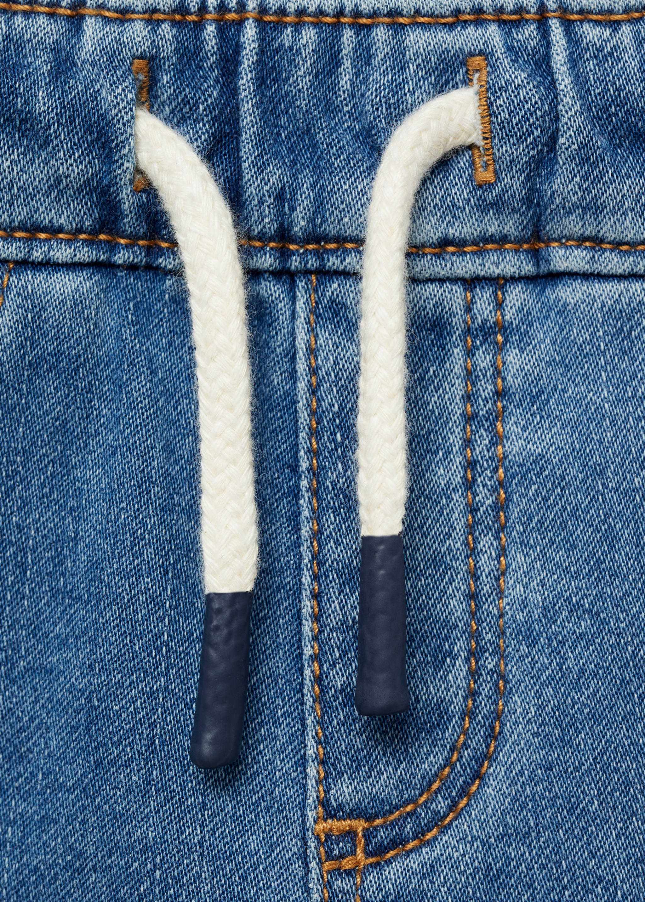 Lace drawstring waist jeans - Details of the article 8