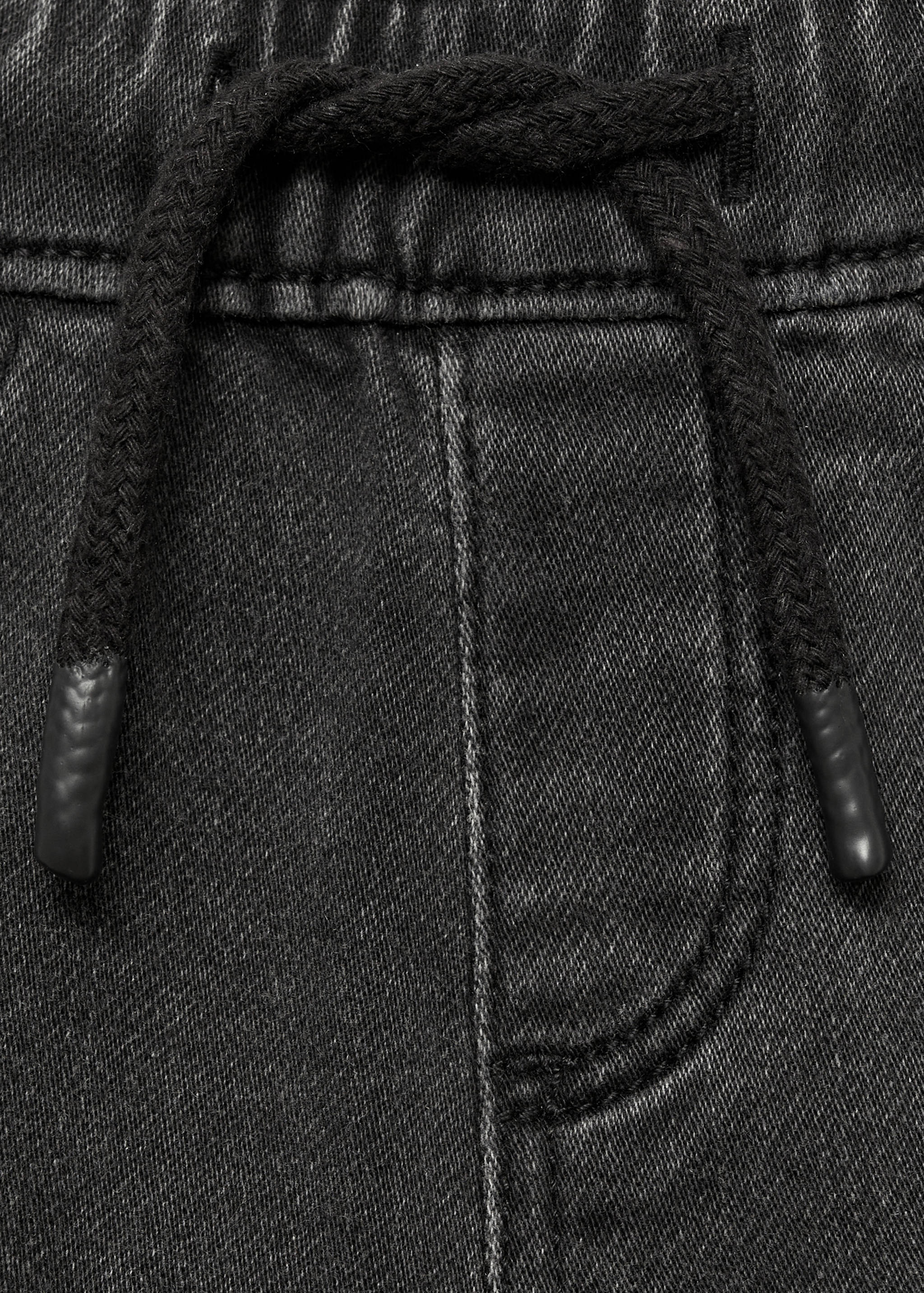 Lace drawstring waist jeans - Details of the article 8
