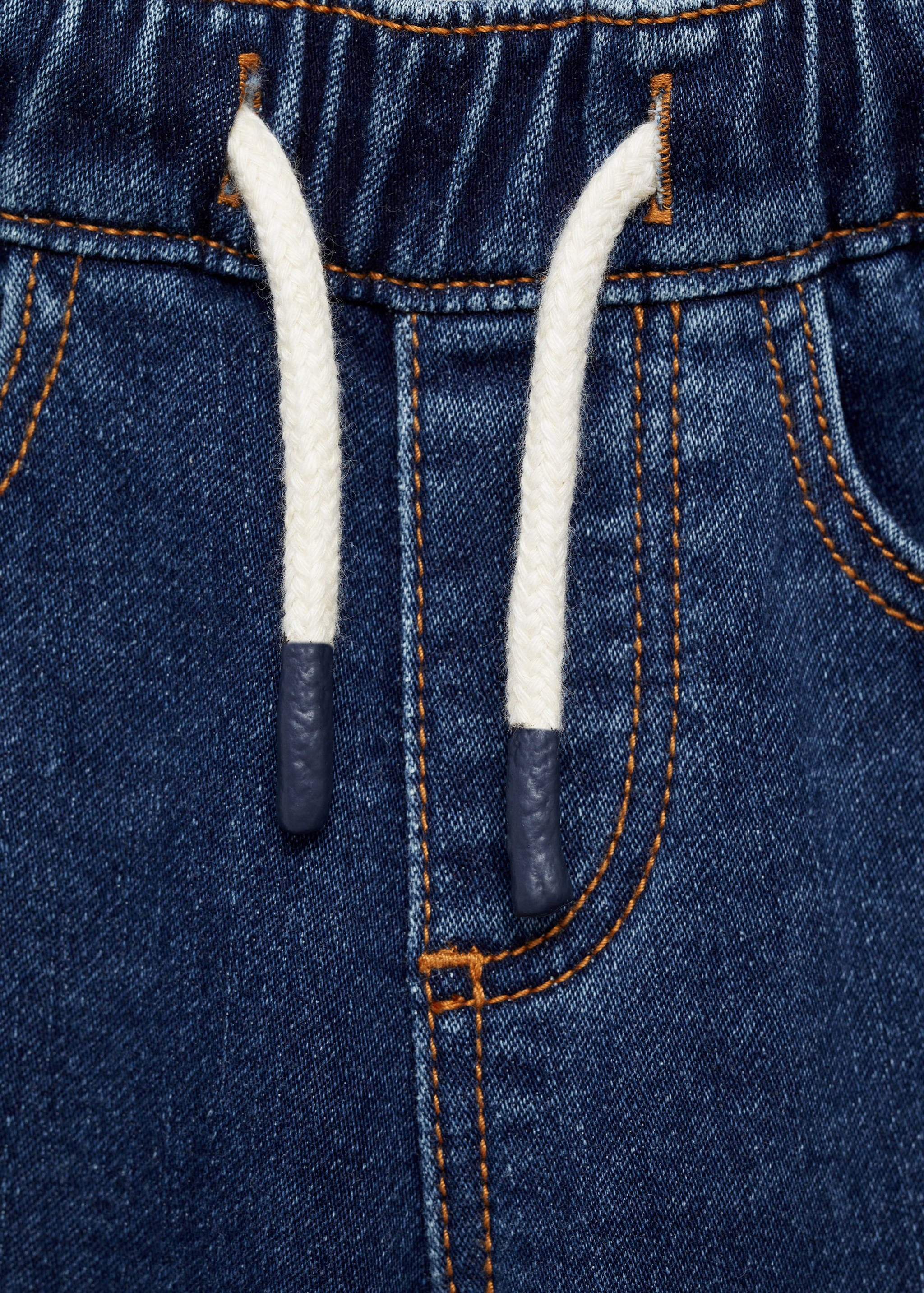 Lace drawstring waist jeans - Details of the article 8