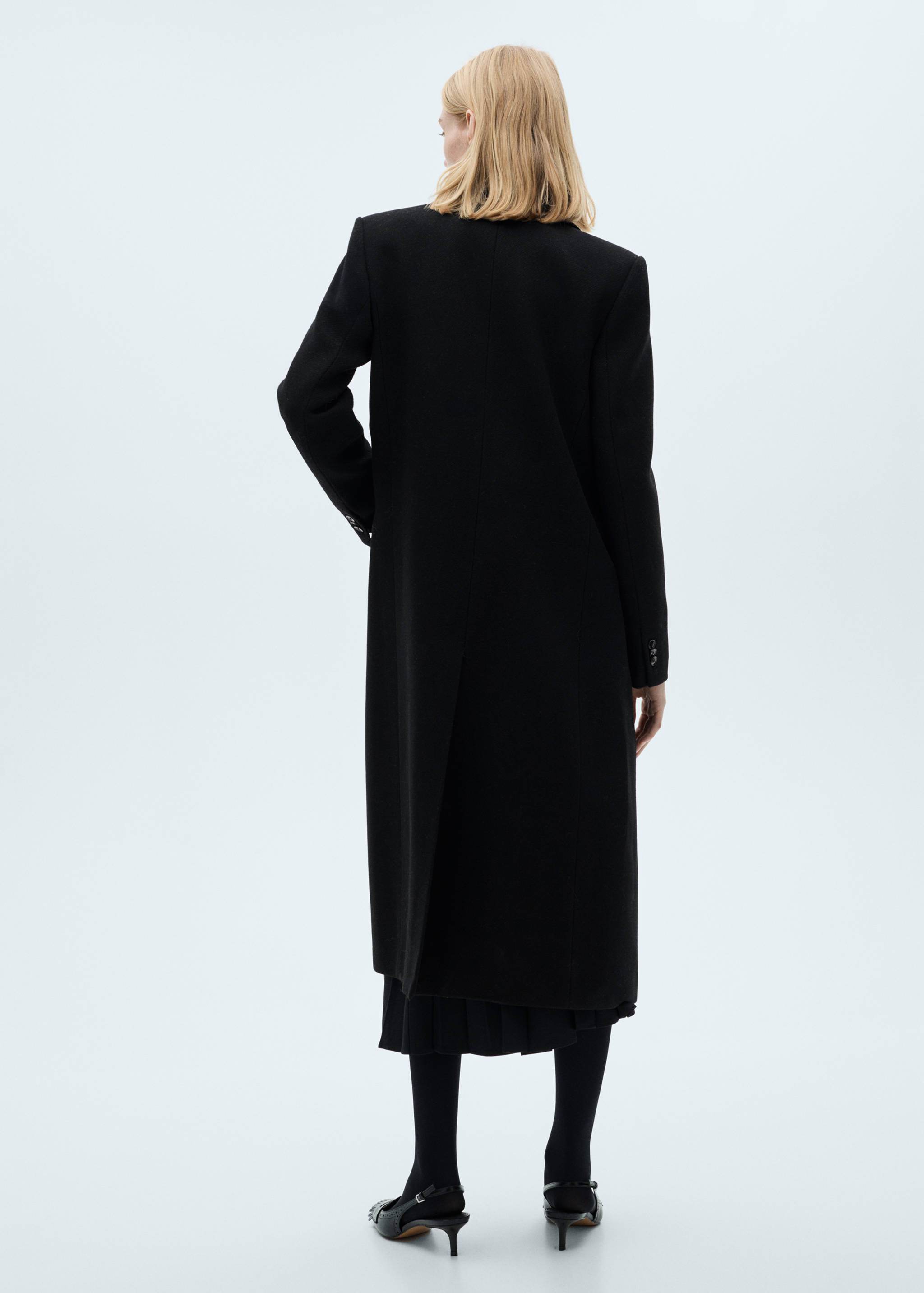 Long structured wool coat - Reverse of the article