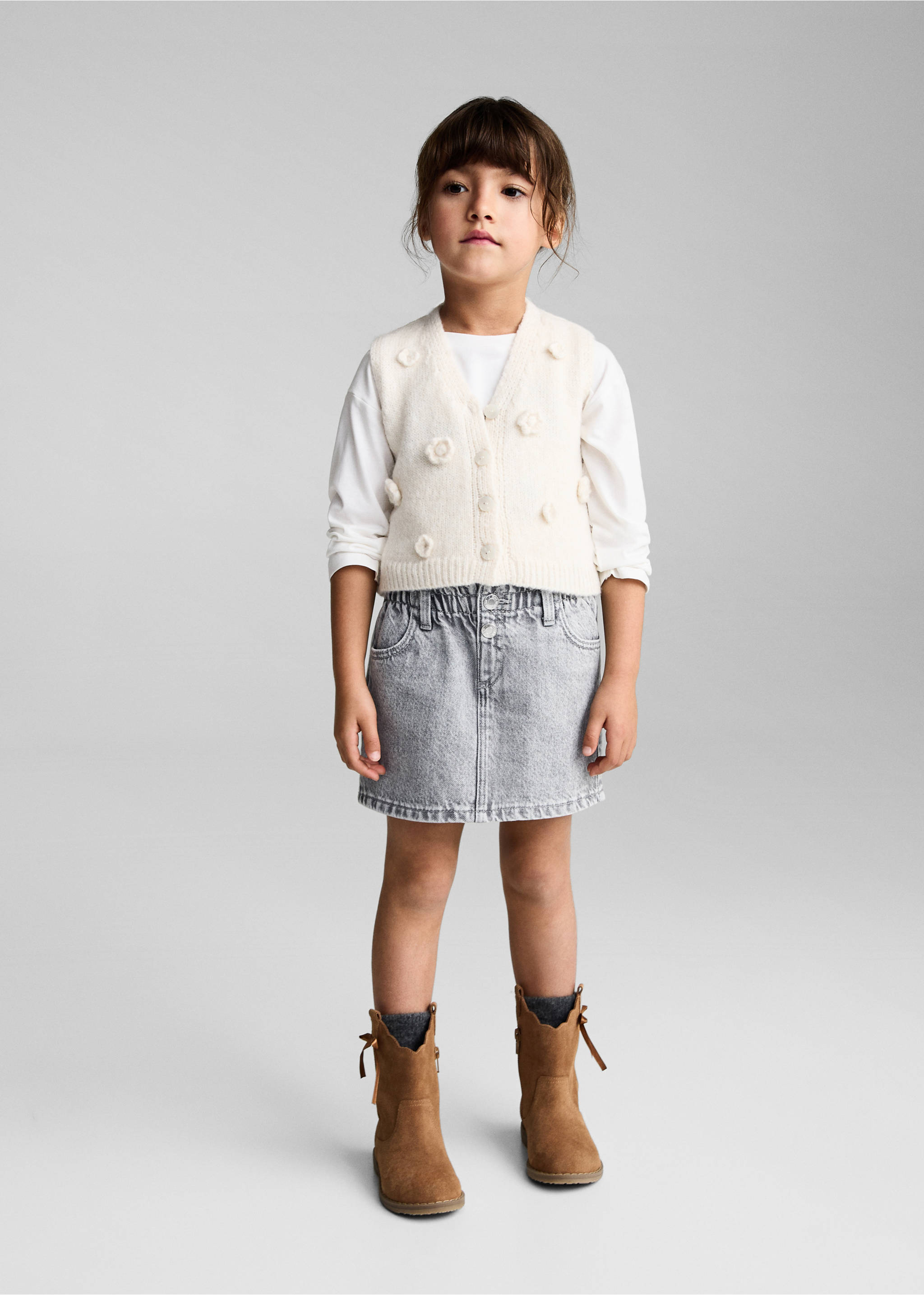 Denim skirt - General plane, Light Grey Denim. Ref: 87010627-00.