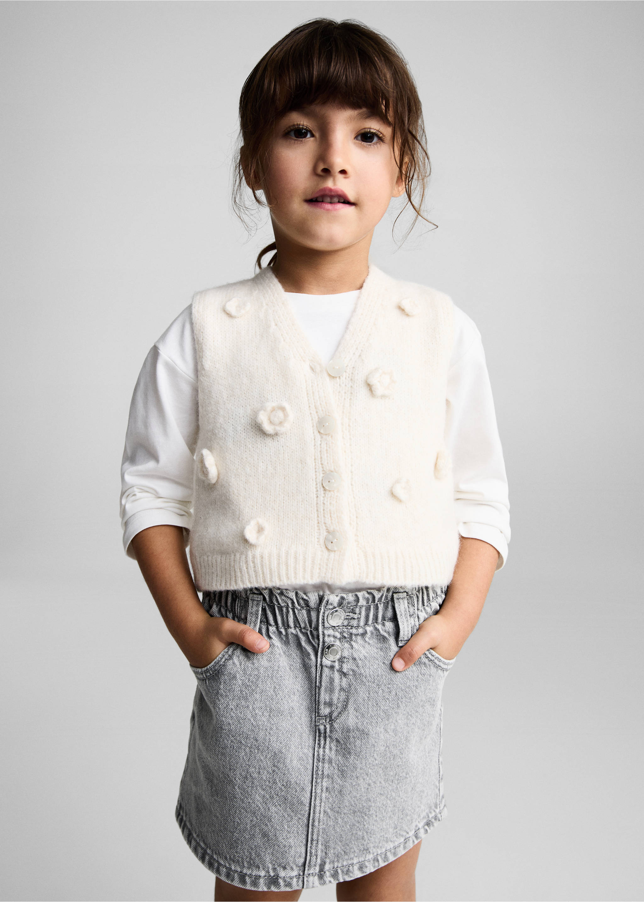 Denim skirt - Medium plane, Light Grey Denim. Ref: 87010627-00.