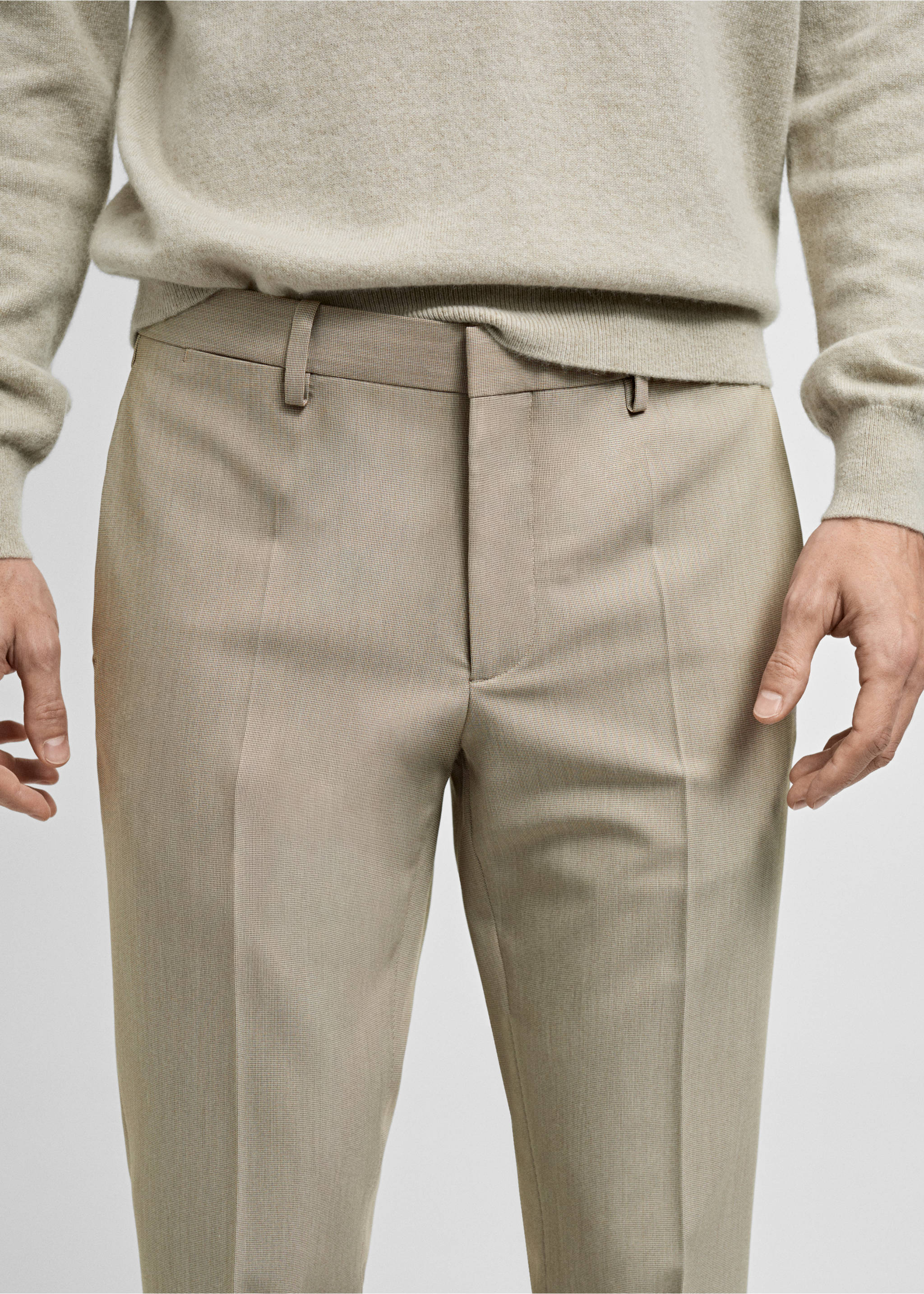 Süper slim fit streç kumaştan kumaş pantolon - Ürün detayı 1, Bej. Ref: 87010630-00.