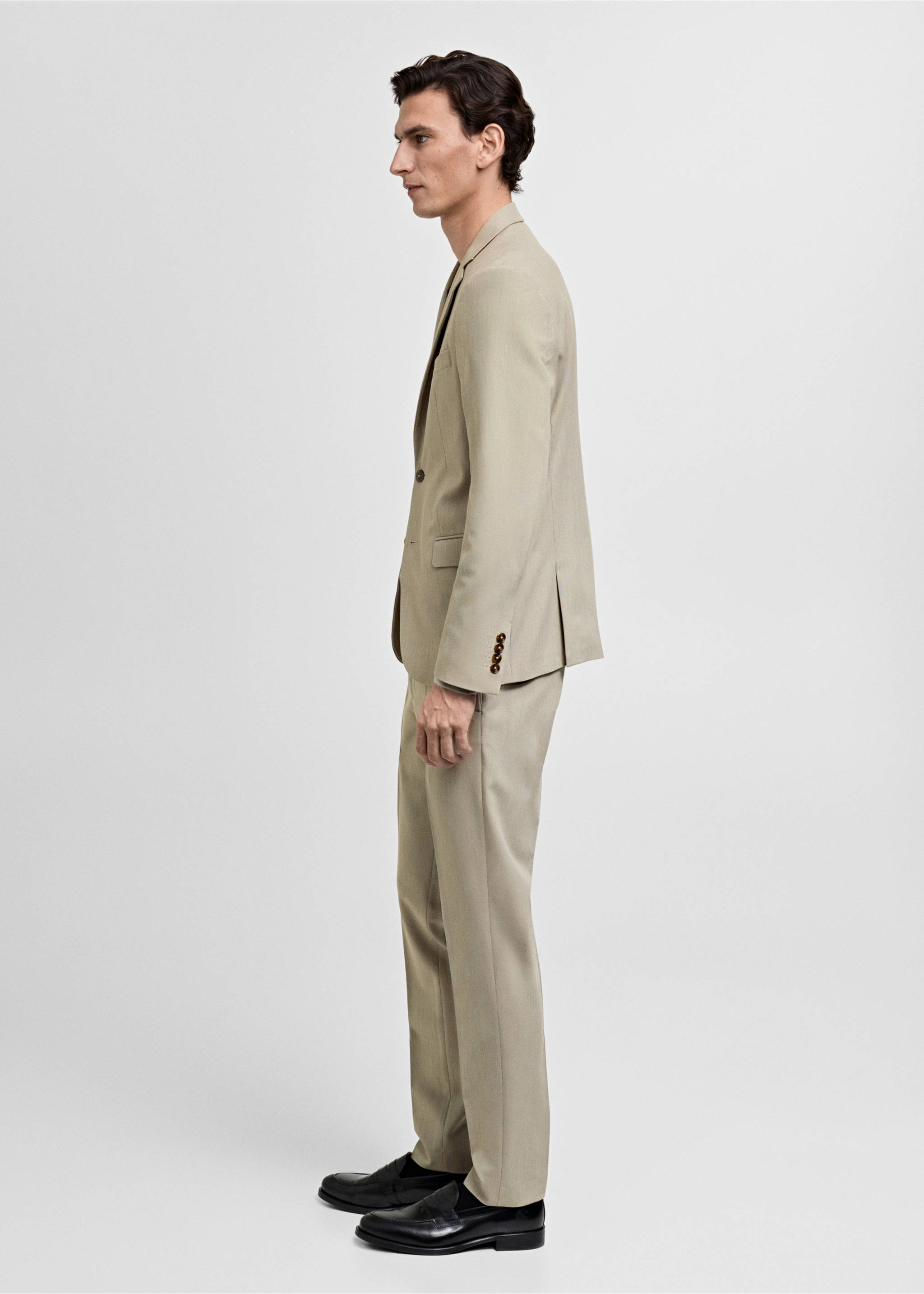 Süper slim fit streç kumaştan kumaş pantolon - Ürün detayı 3, Bej. Ref: 87010630-00.