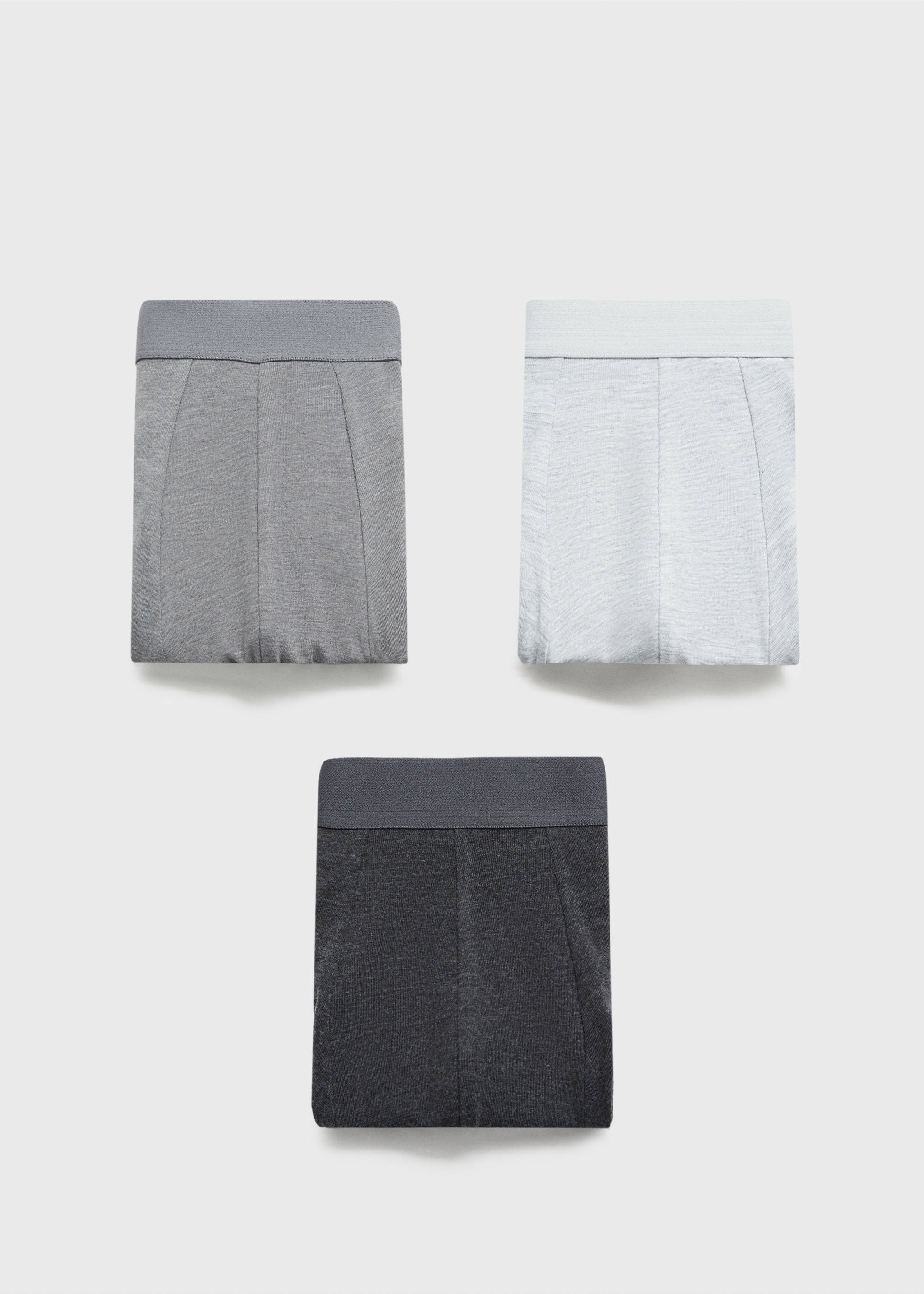3'lü pamuklu boxer seti - Modelsiz ürün, Gri. Ref: 87010632-00.