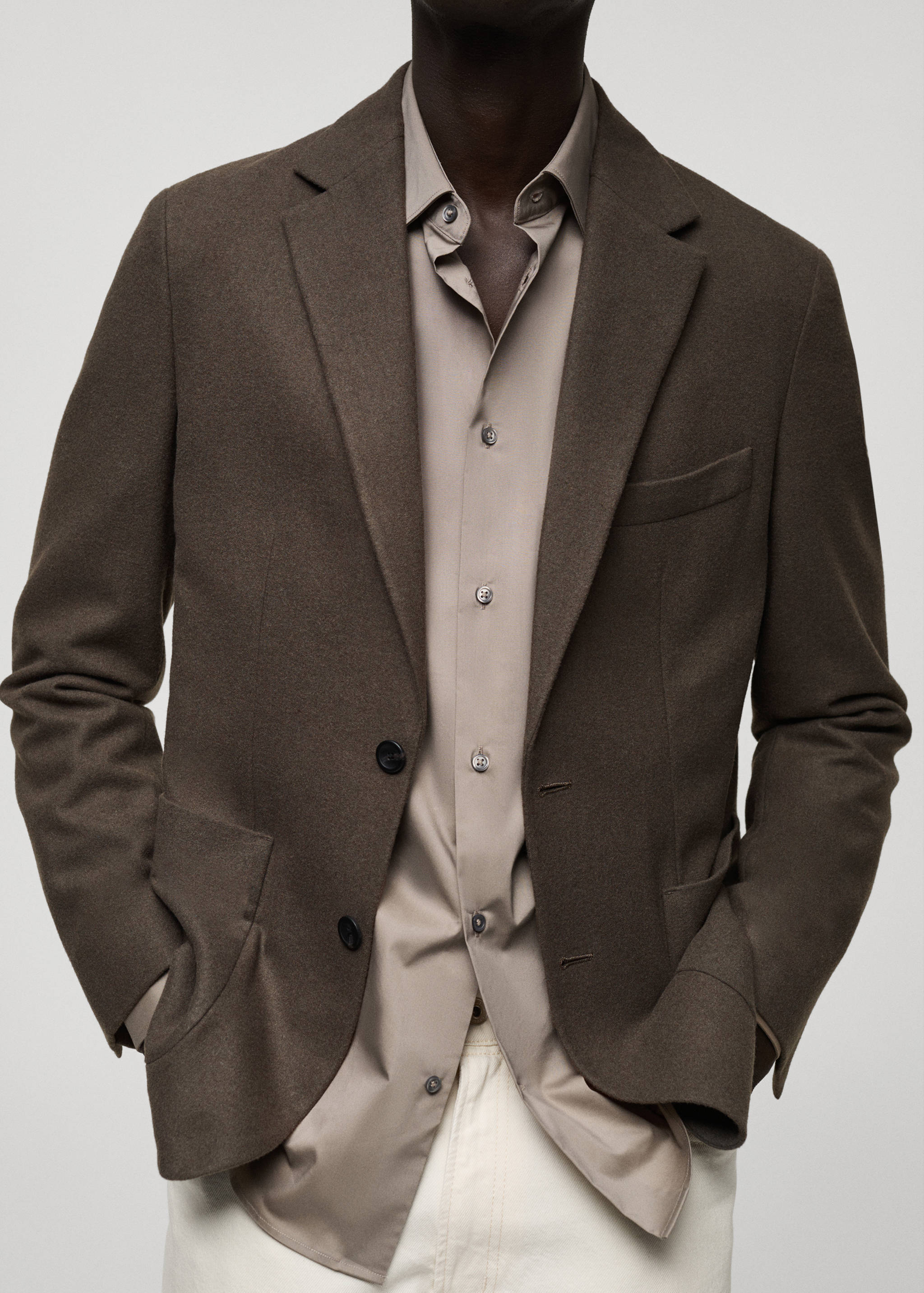 Slim fit wool blend blazer - Details of the article 6