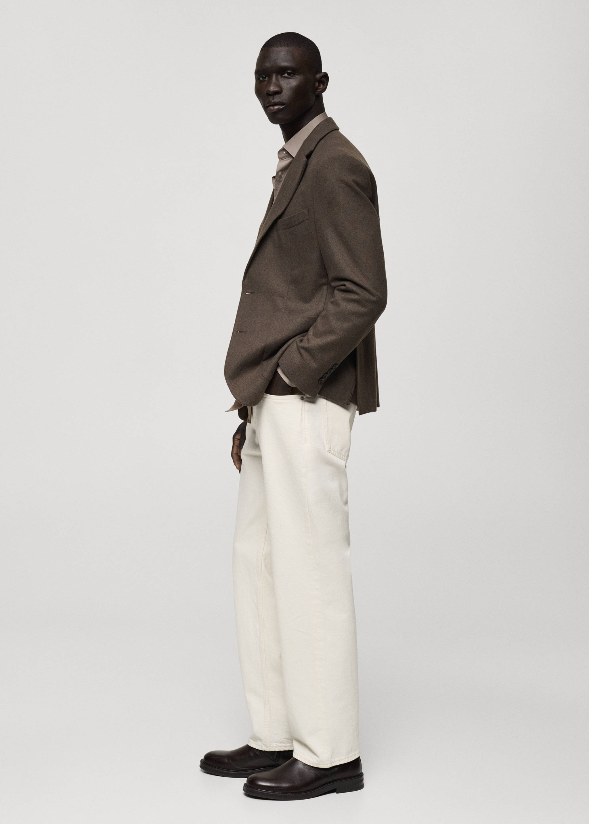 Slim fit wool blend blazer - Details of the article 2