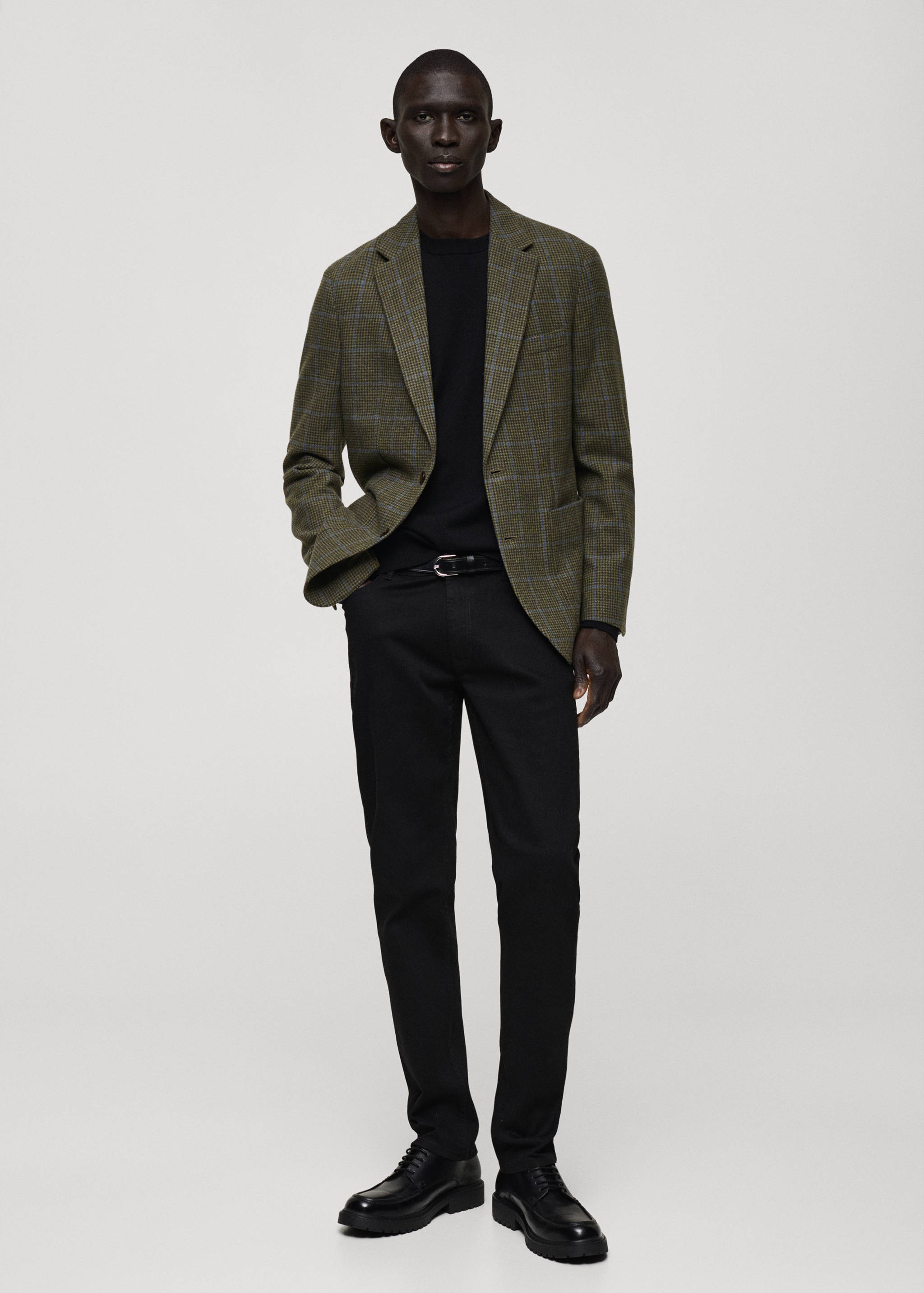 Veste slim-fit laine pied-de-poule - Plan général