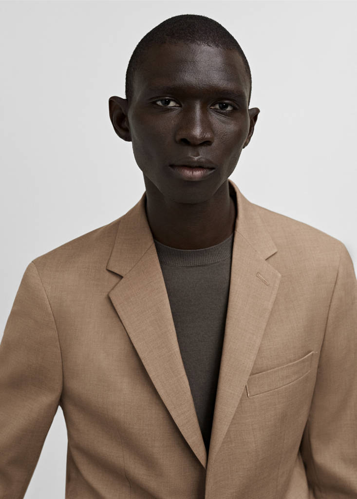 Milan slim-fit suit jacket — Beige