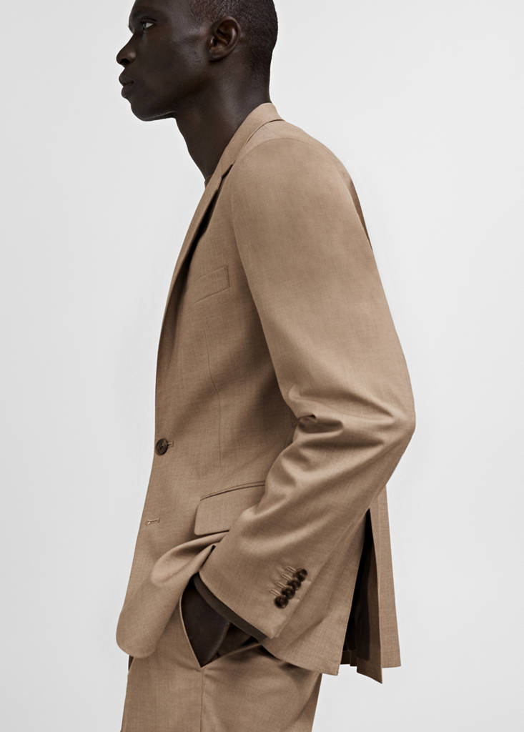 Milan slim-fit suit jacket — Beige