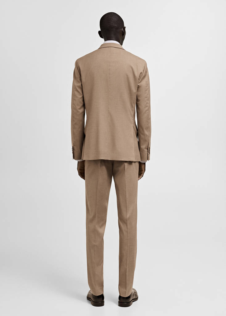 Milan slim-fit suit jacket — Beige