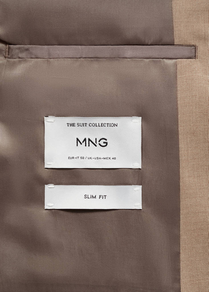 Milan slim-fit suit jacket — Beige