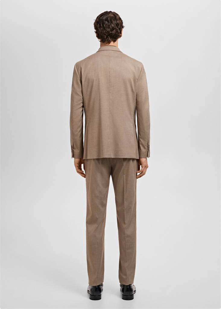 Milan slim-fit suit jacket — Beige