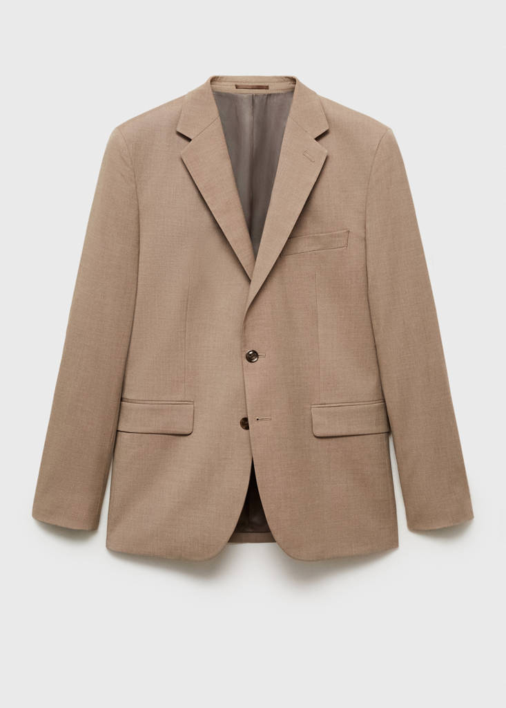 Milan slim-fit suit jacket — Beige