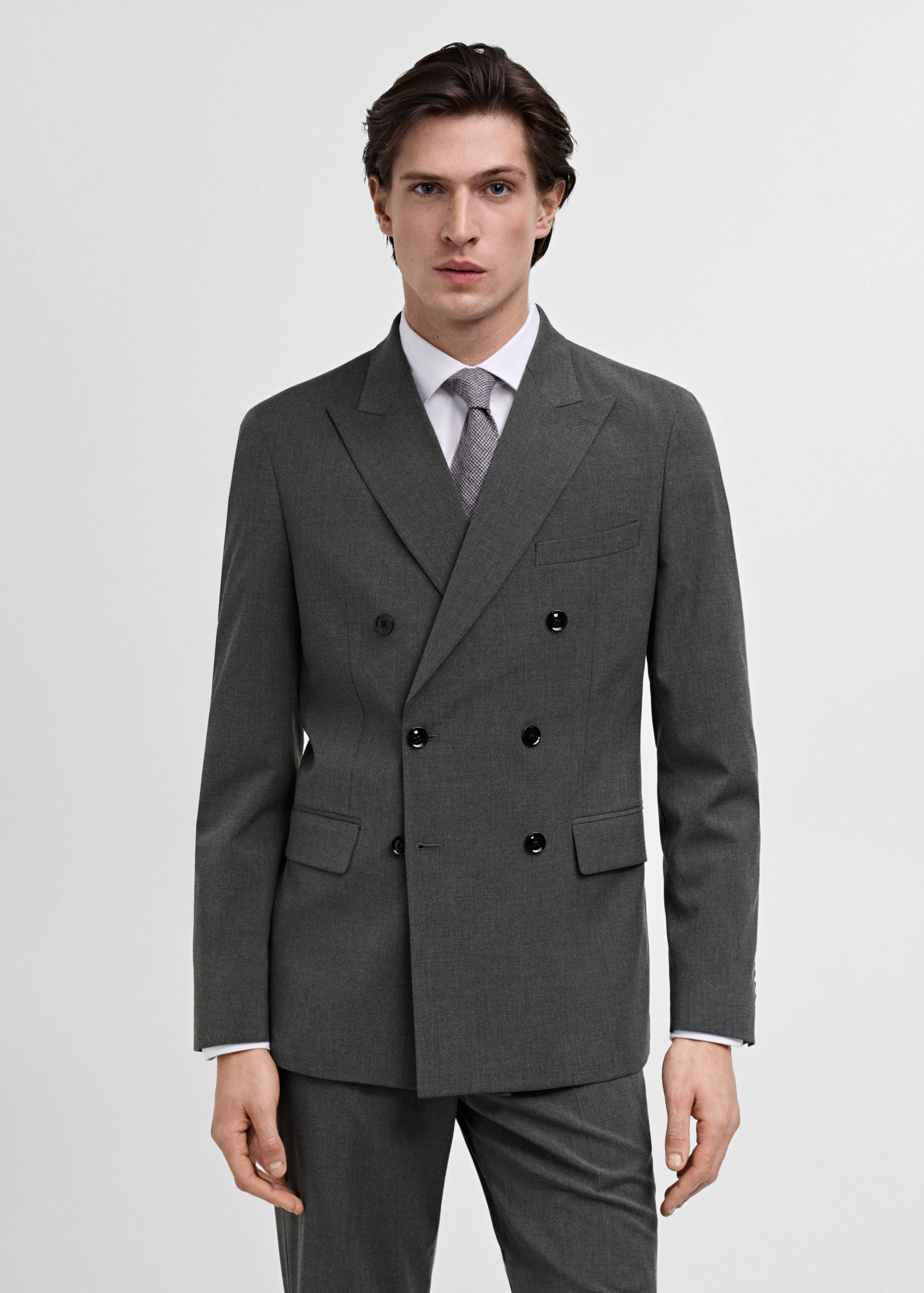 Veste de costume Monaco croisée slim-fit - Plan moyen