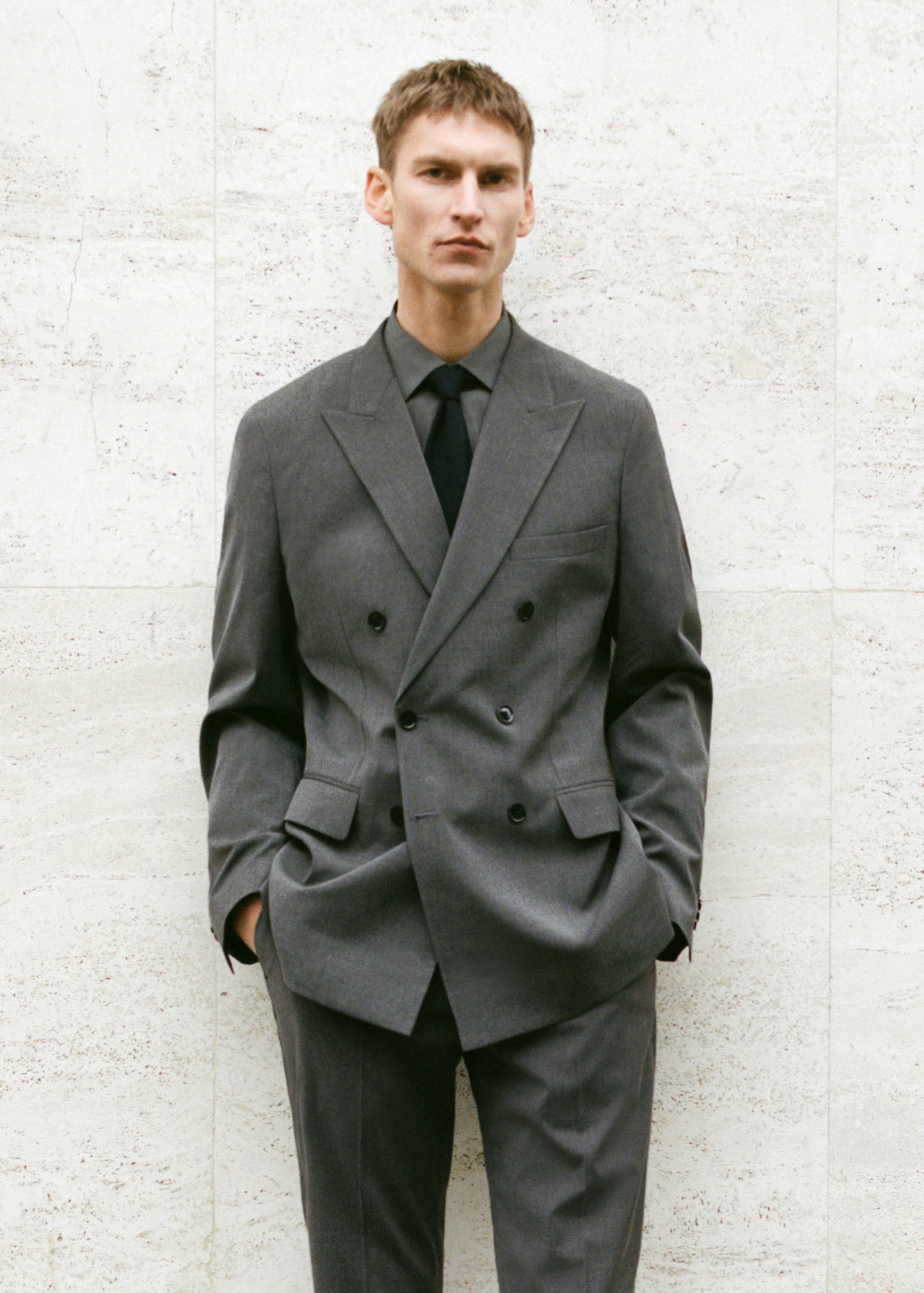 Monaco double-breasted slim-fit suit jacket - Details of the article 3