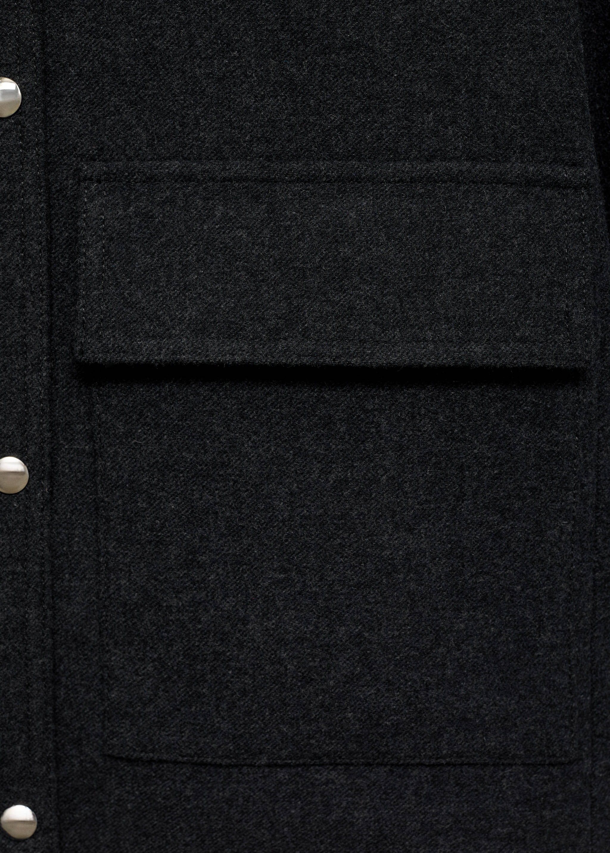 High neck midi wool coat - Details of the article 0