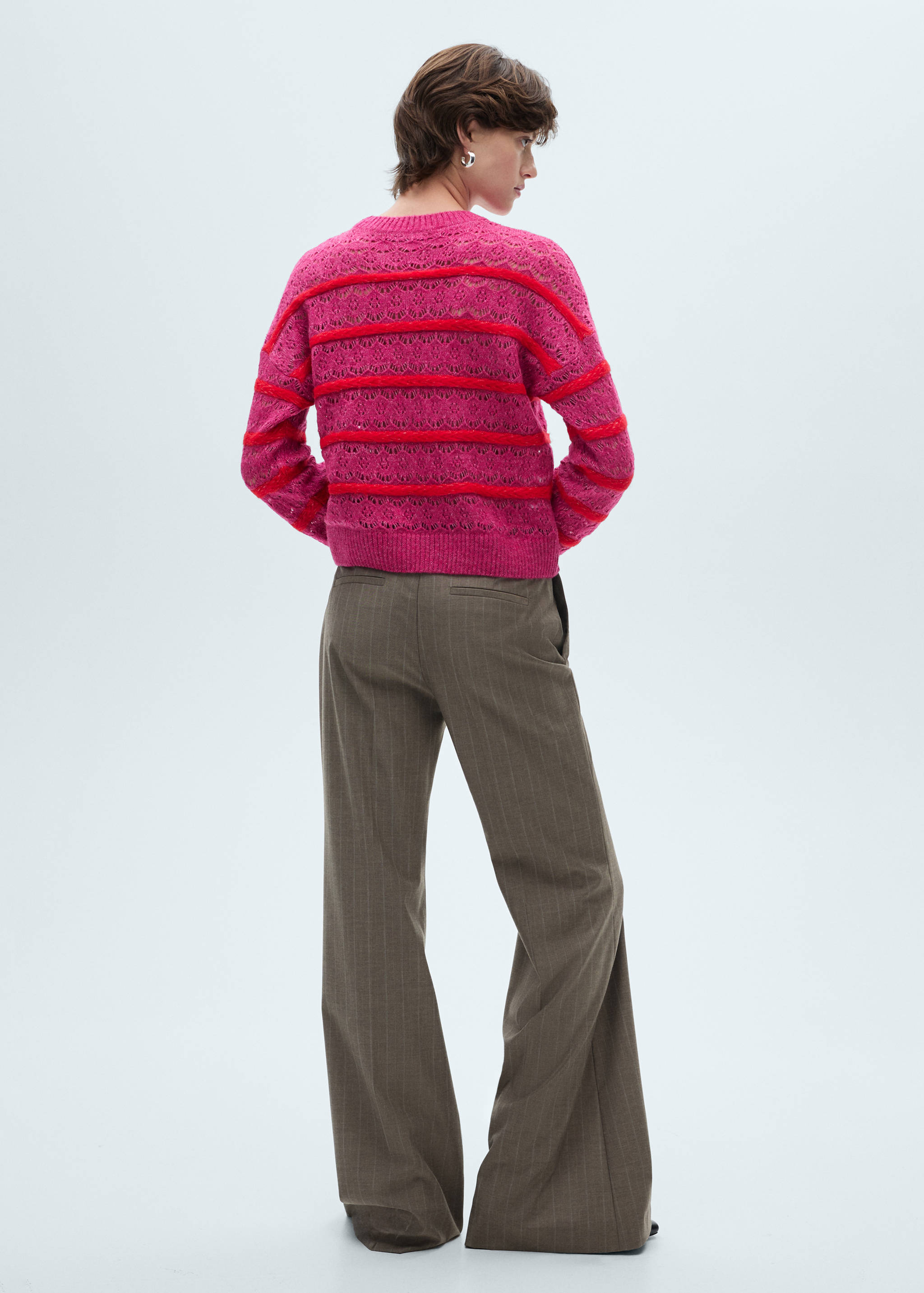 Two-tone openwork sweater - Reverse of the article