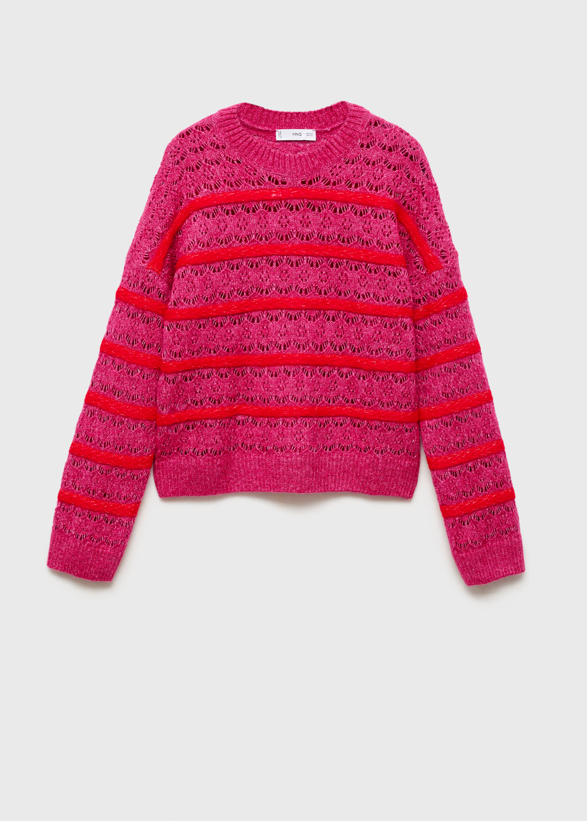 Two-tone sweater with lace design - Article without model