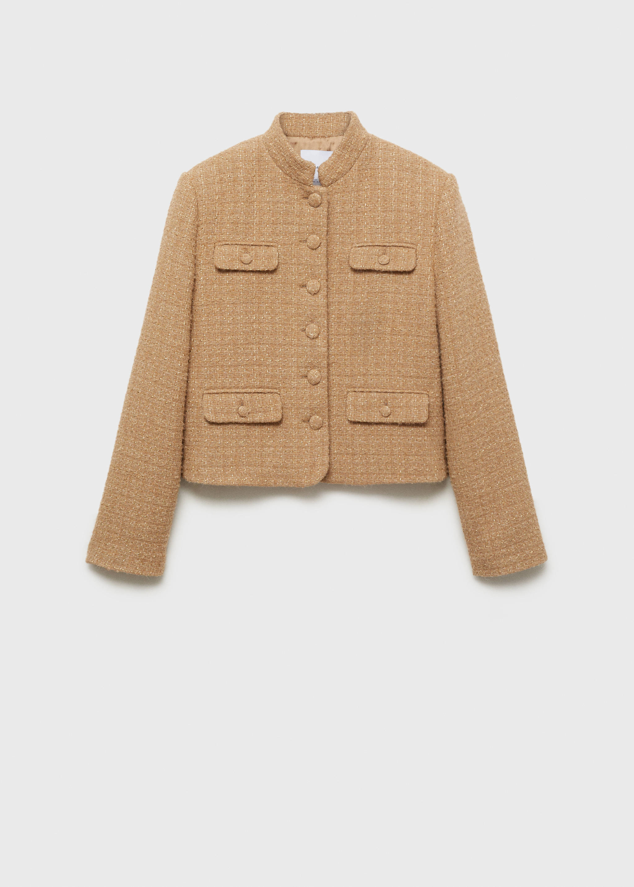 Tweed jacket with striped collar - Article without model