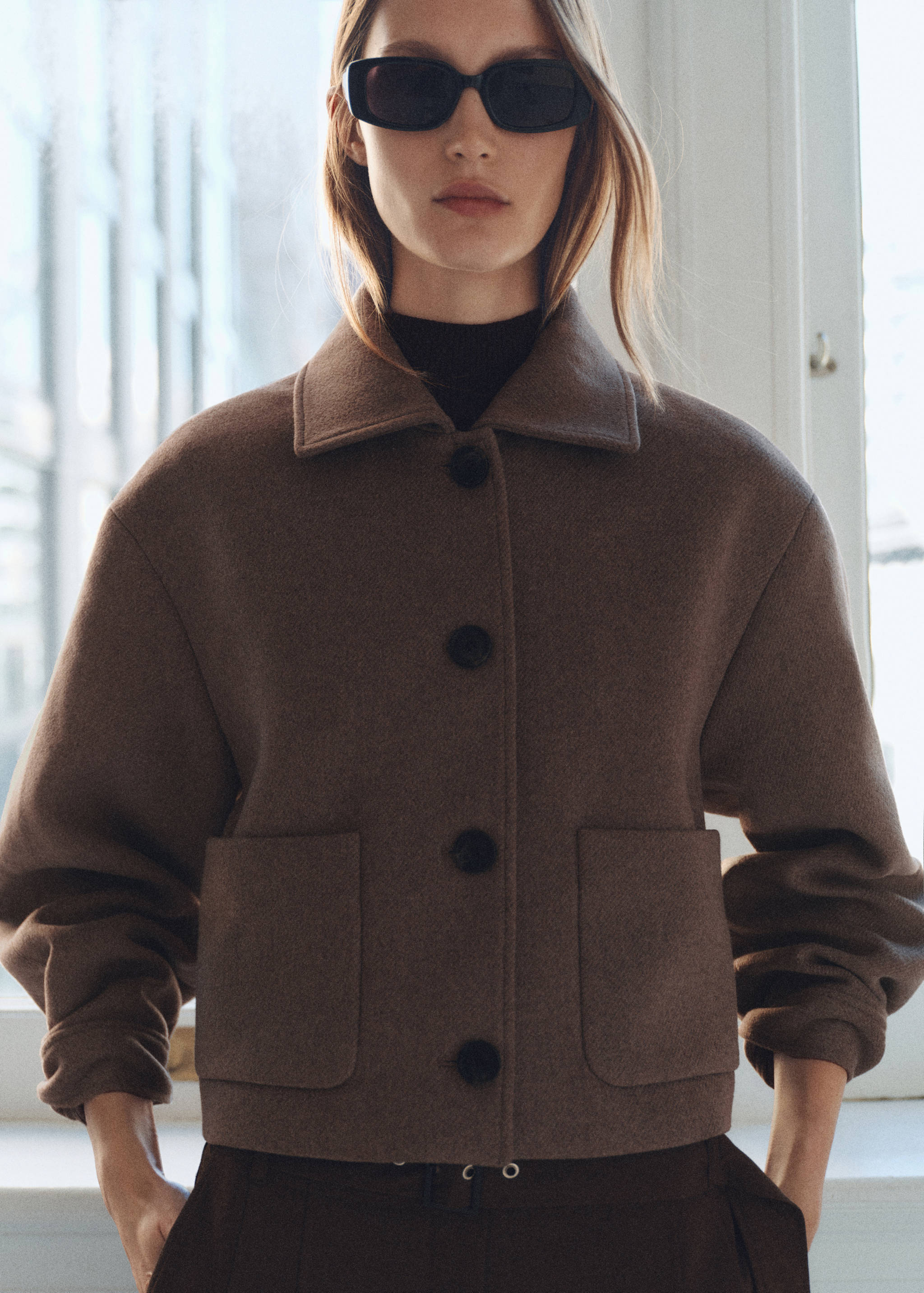 Wool jacket with pockets - Medium plane