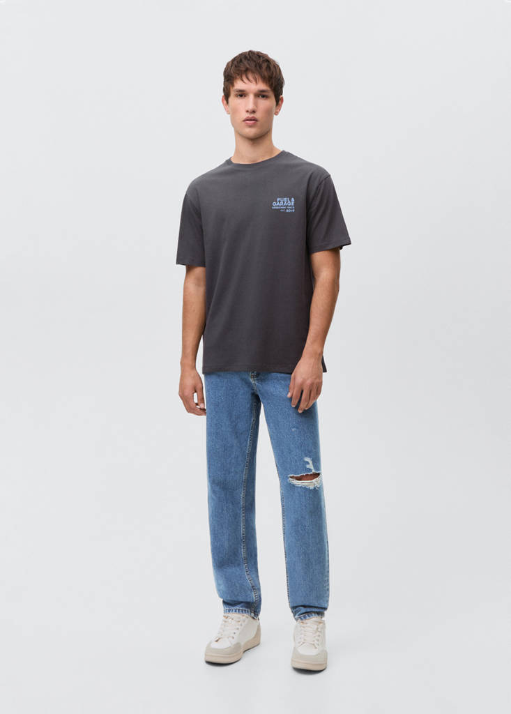 Ripped slim jeans — Medium Blue