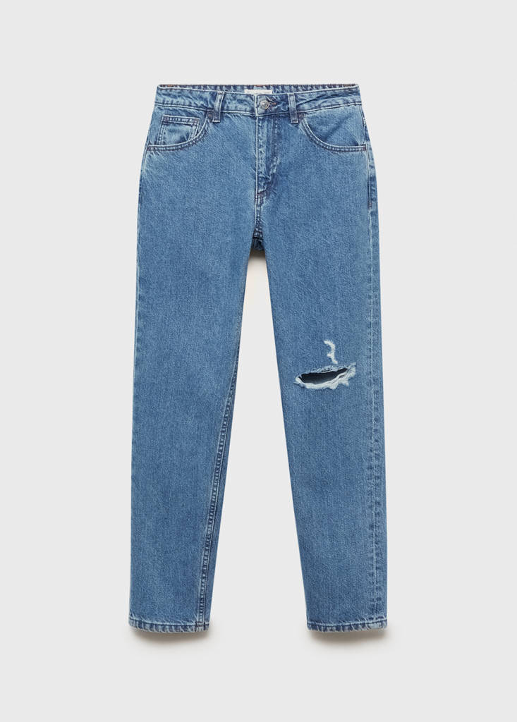 Ripped slim jeans — Medium Blue