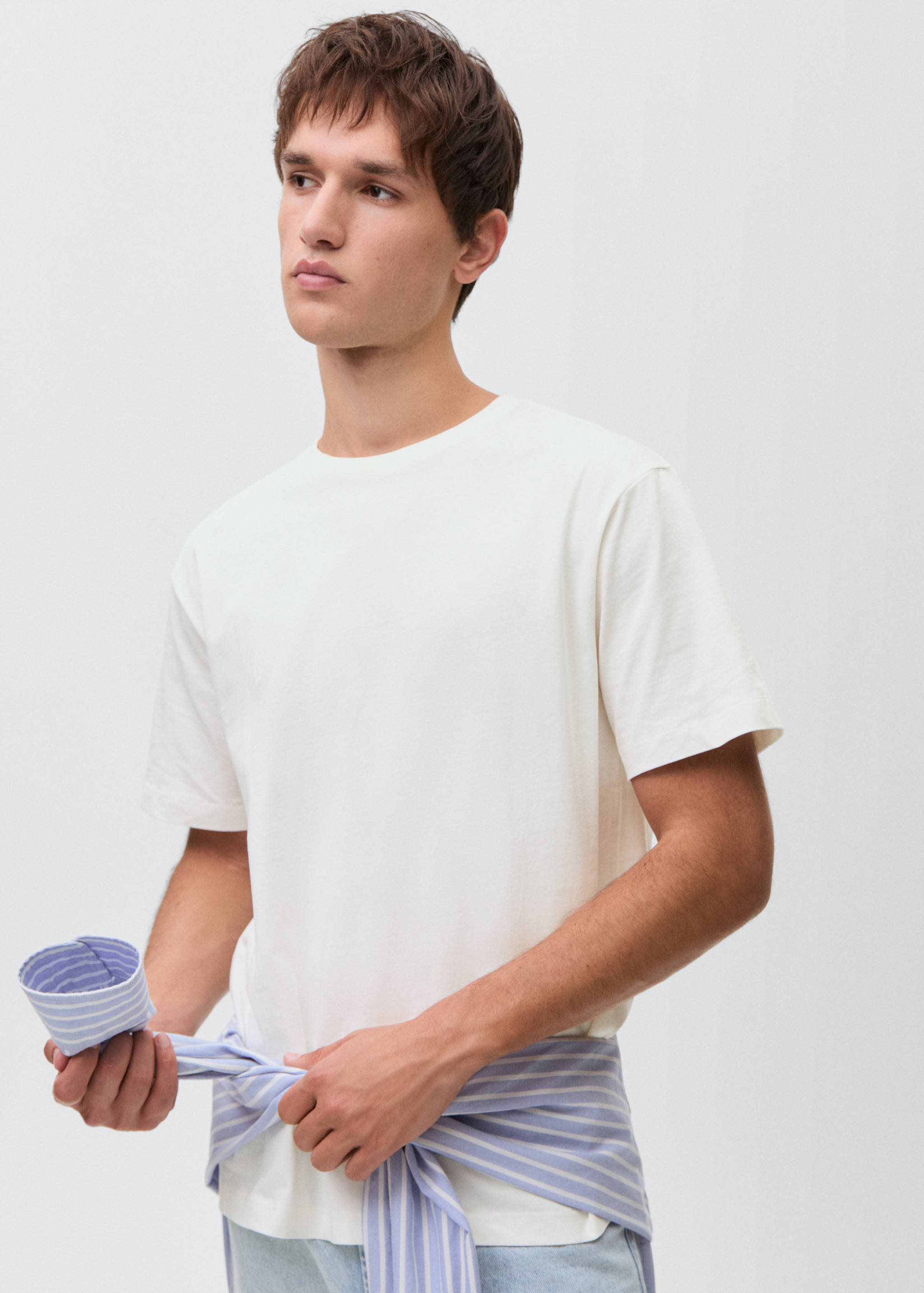 Essential cotton-blend T-shirt - Medium plane