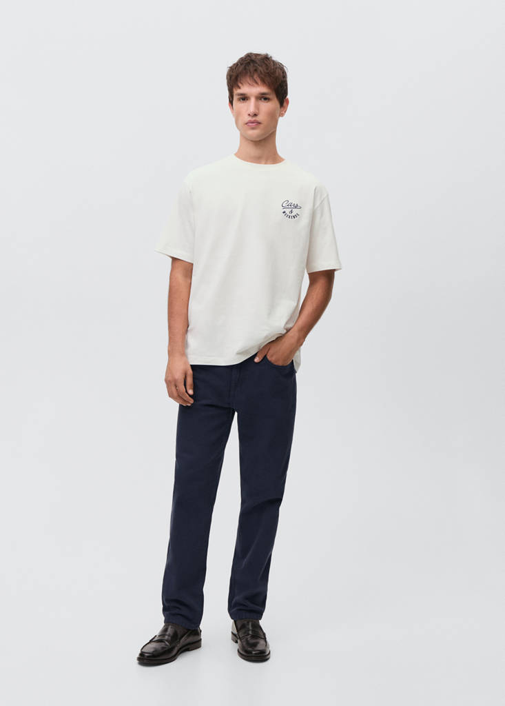 Printed cotton-blend T-shirt — Off White