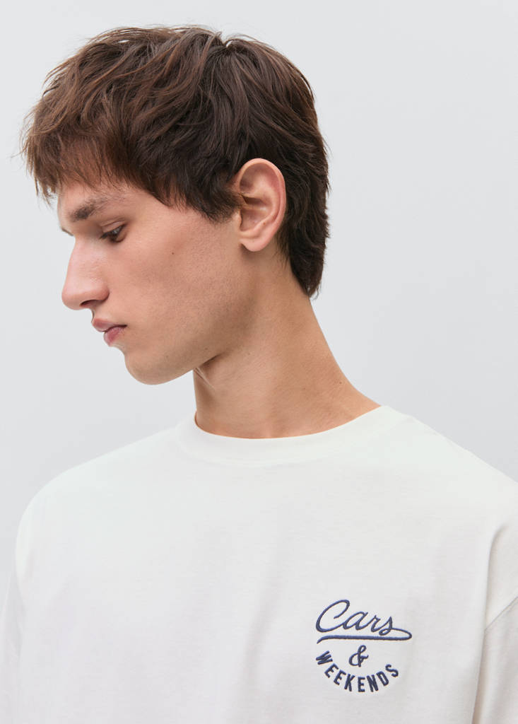 Printed cotton-blend T-shirt — Off White