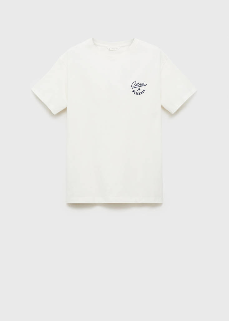 Printed cotton-blend T-shirt — Off White