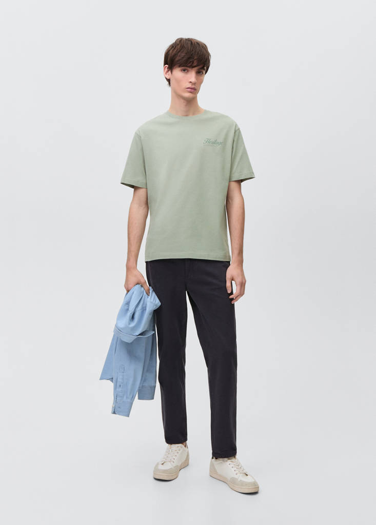Printed cotton-blend T-shirt — Mint Green