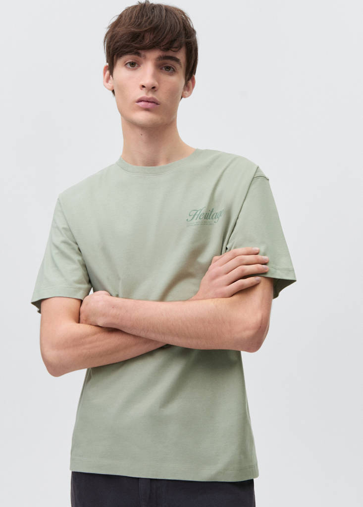 Printed cotton-blend T-shirt — Mint Green