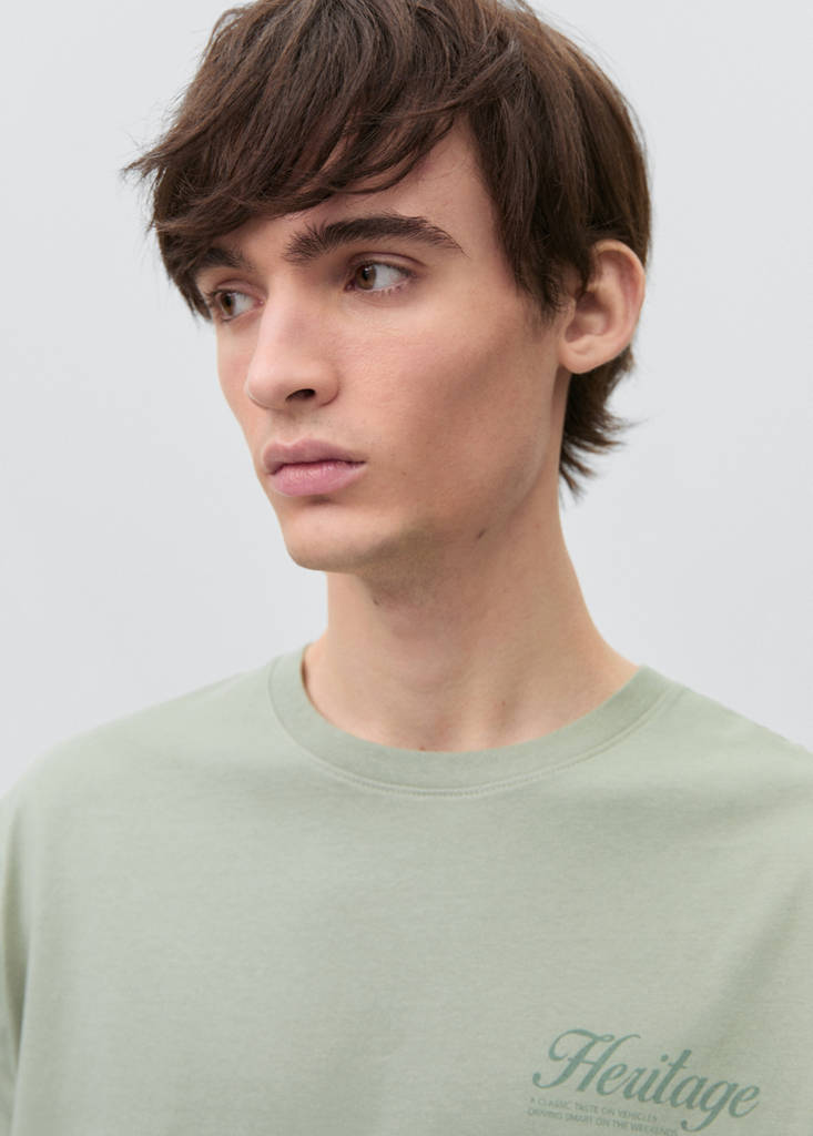 Printed cotton-blend T-shirt — Mint Green