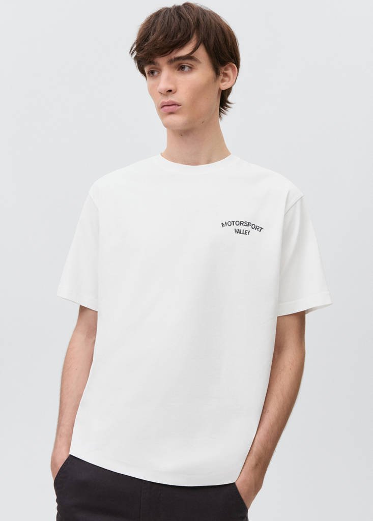 Printed cotton-blend T-shirt — Off White