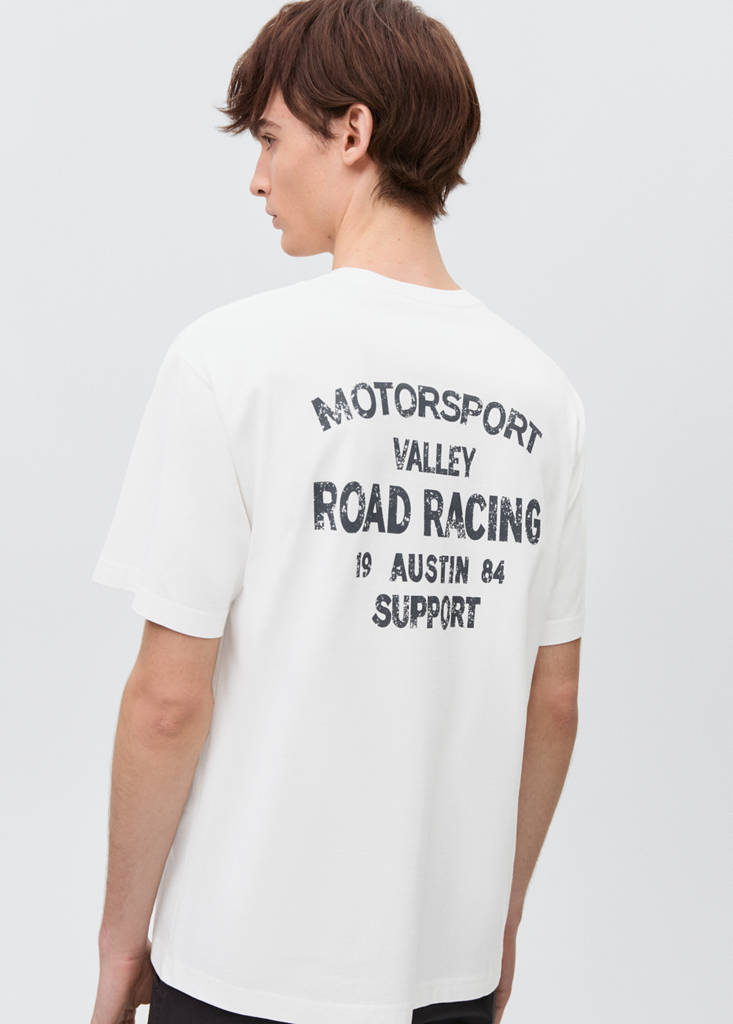 Printed cotton-blend T-shirt — Off White
