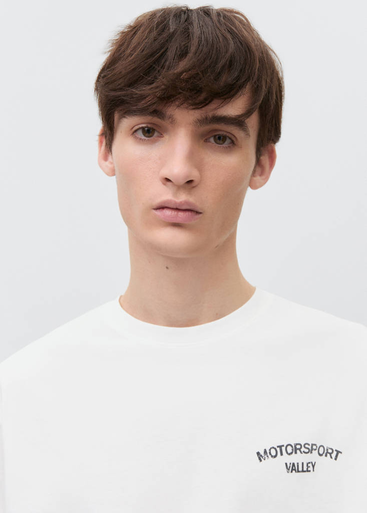 Printed cotton-blend T-shirt — Off White