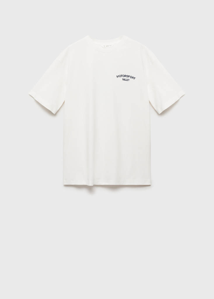 Printed cotton-blend T-shirt — Off White
