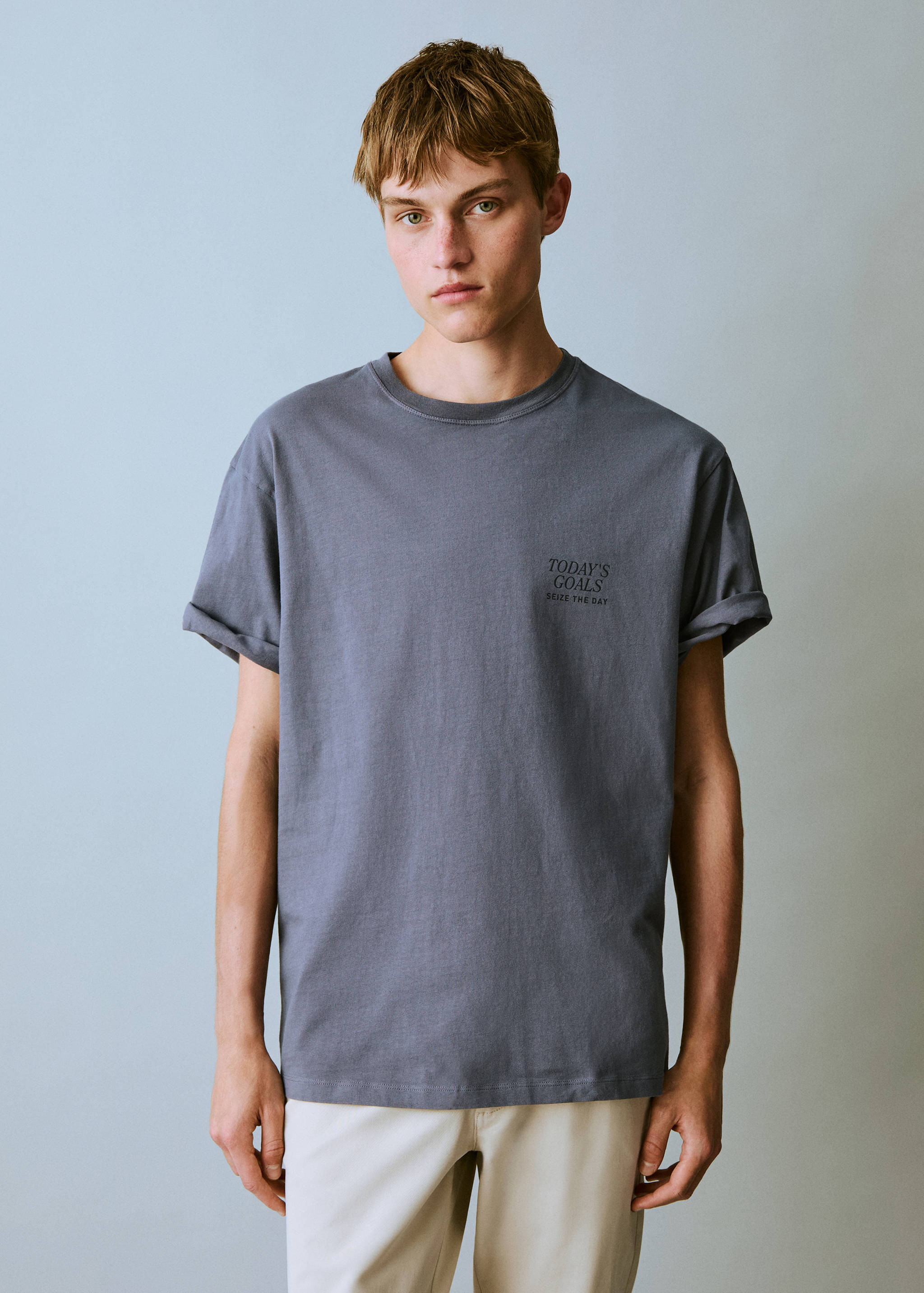 Camiseta algodón estampada - Plano medio