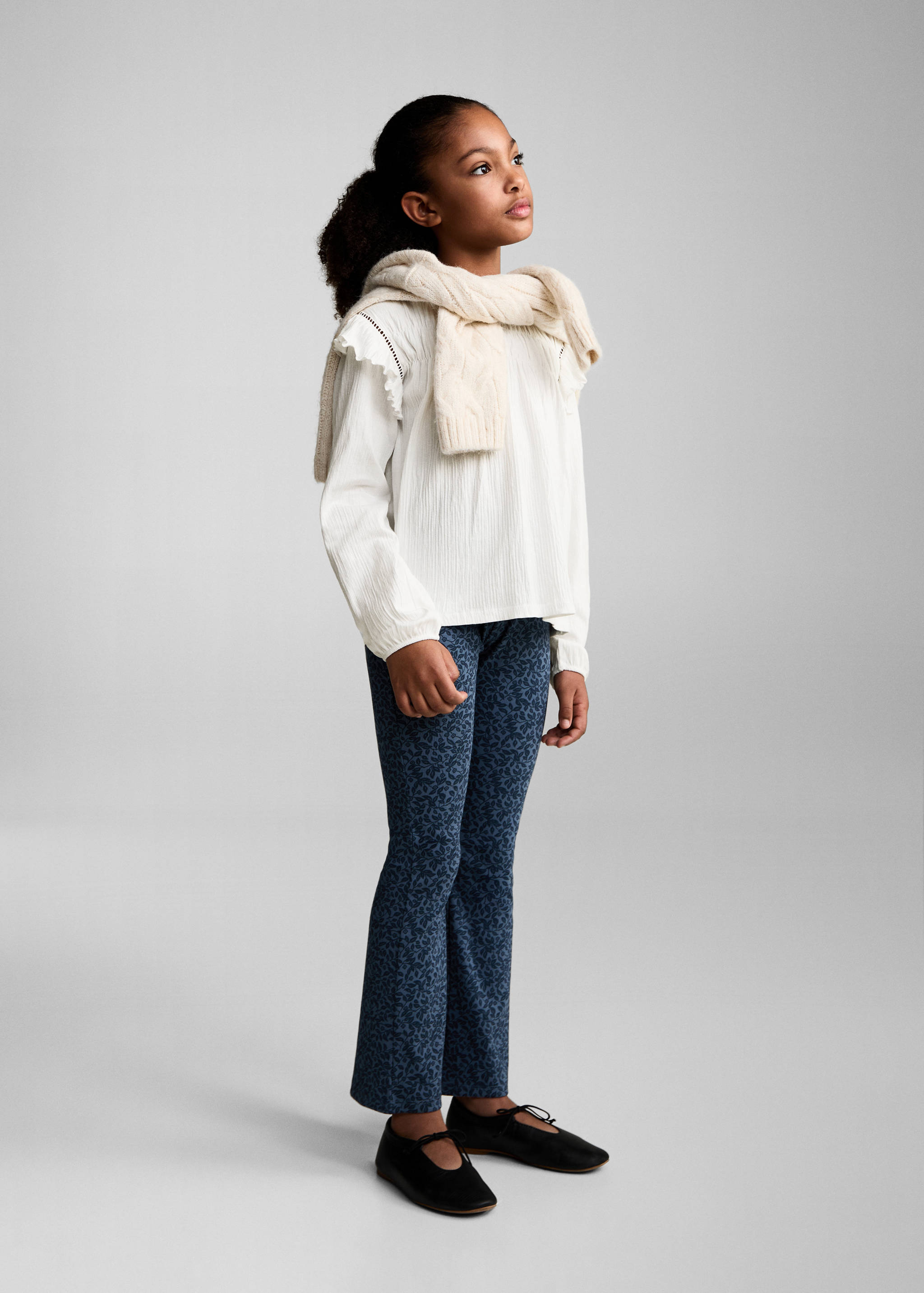 Ruffled sleeve T-shirt - General plane