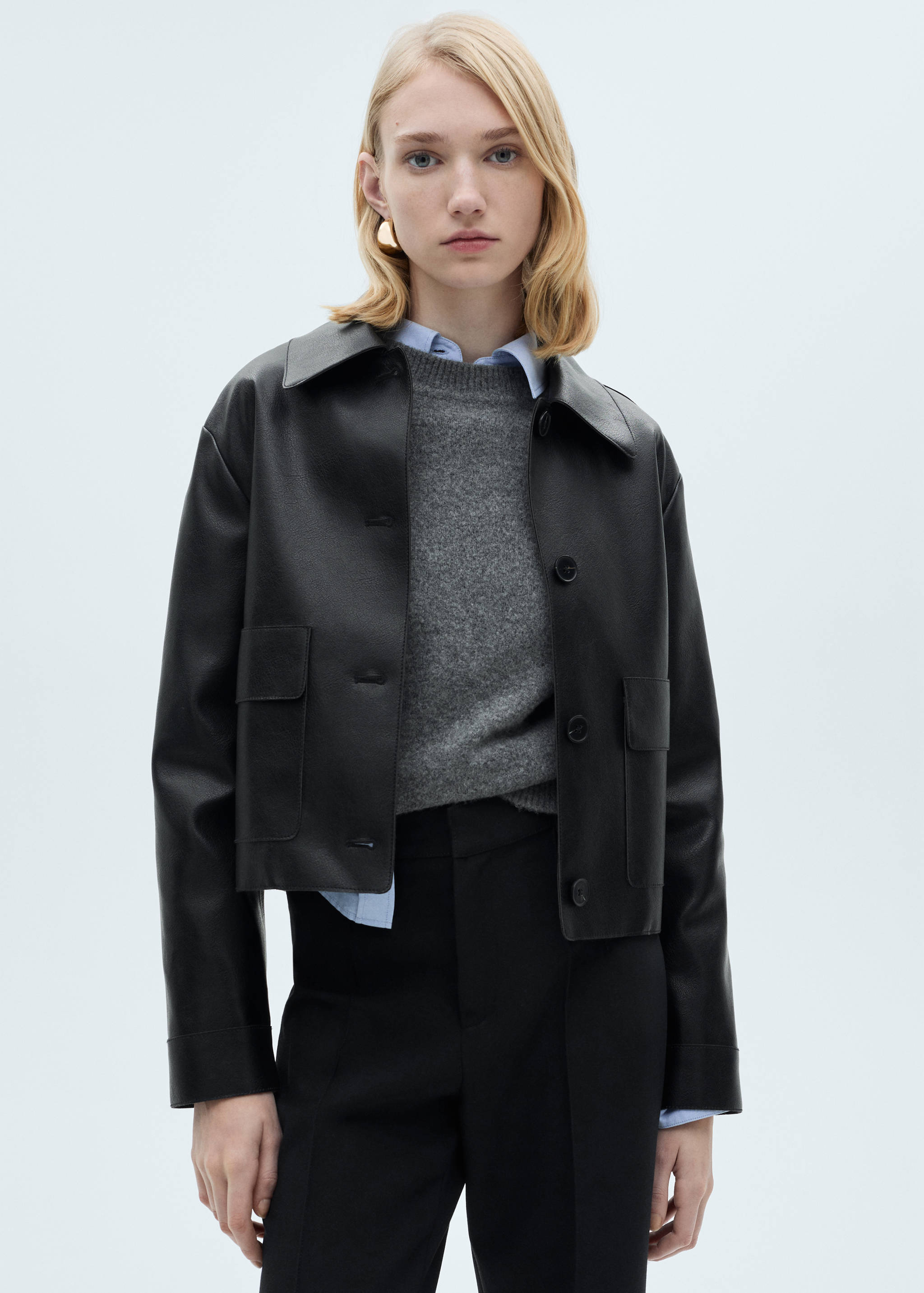 Straight-fit pleated pants - Details of the article 1