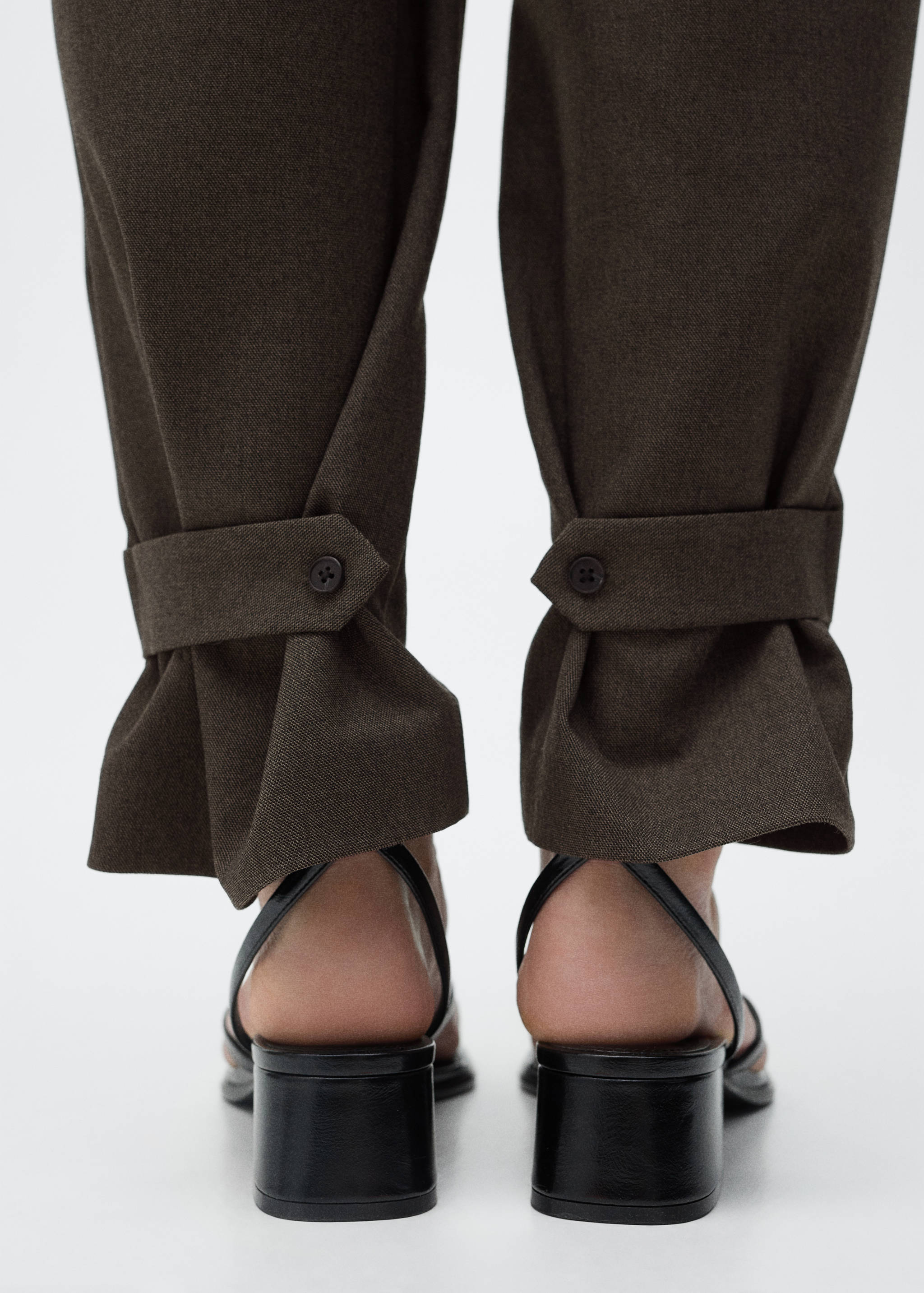 Buttoned-hem wide leg trousers - Details of the article 6